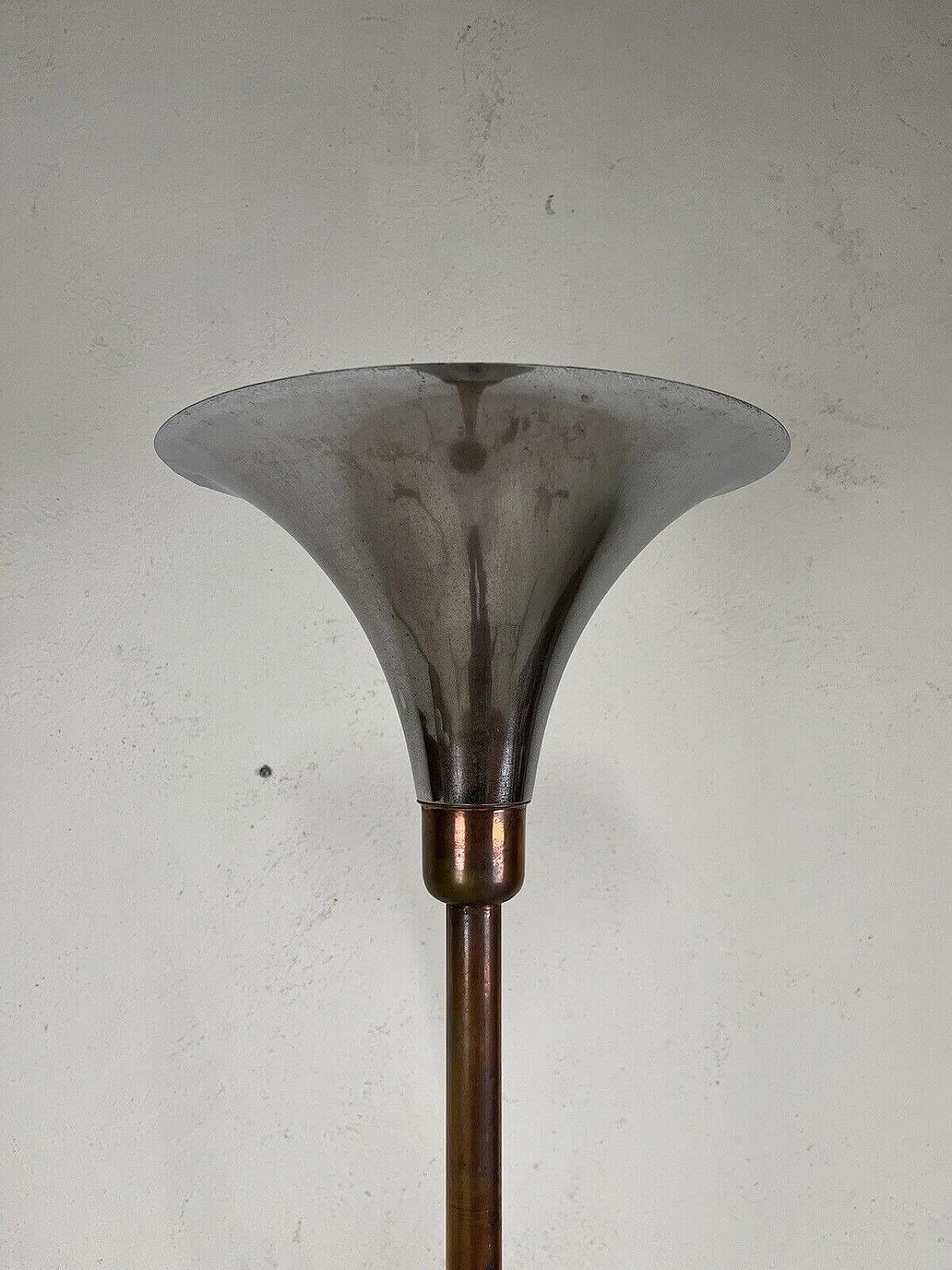 Luminator floor lamp with copper and chrome-plated metal frame, 1960s 4