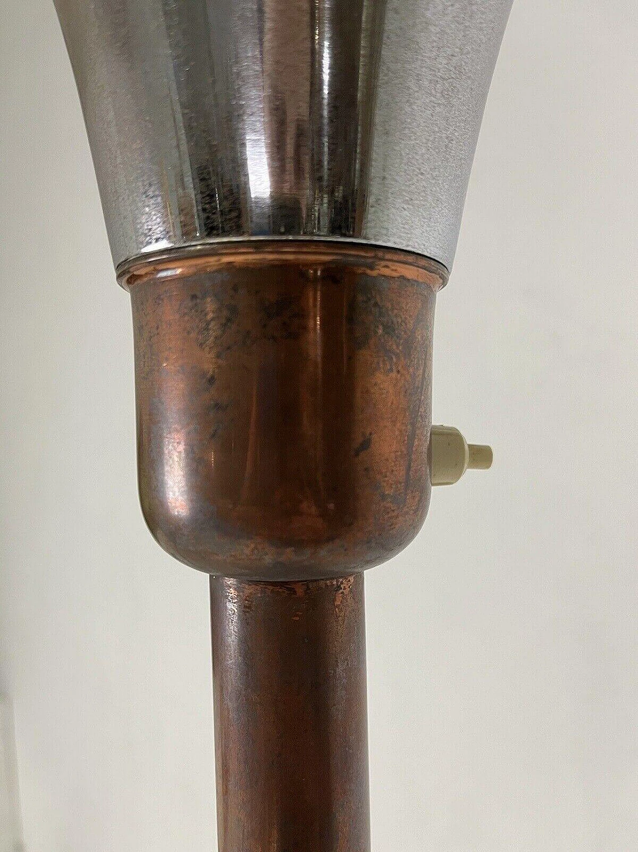 Luminator floor lamp with copper and chrome-plated metal frame, 1960s 5