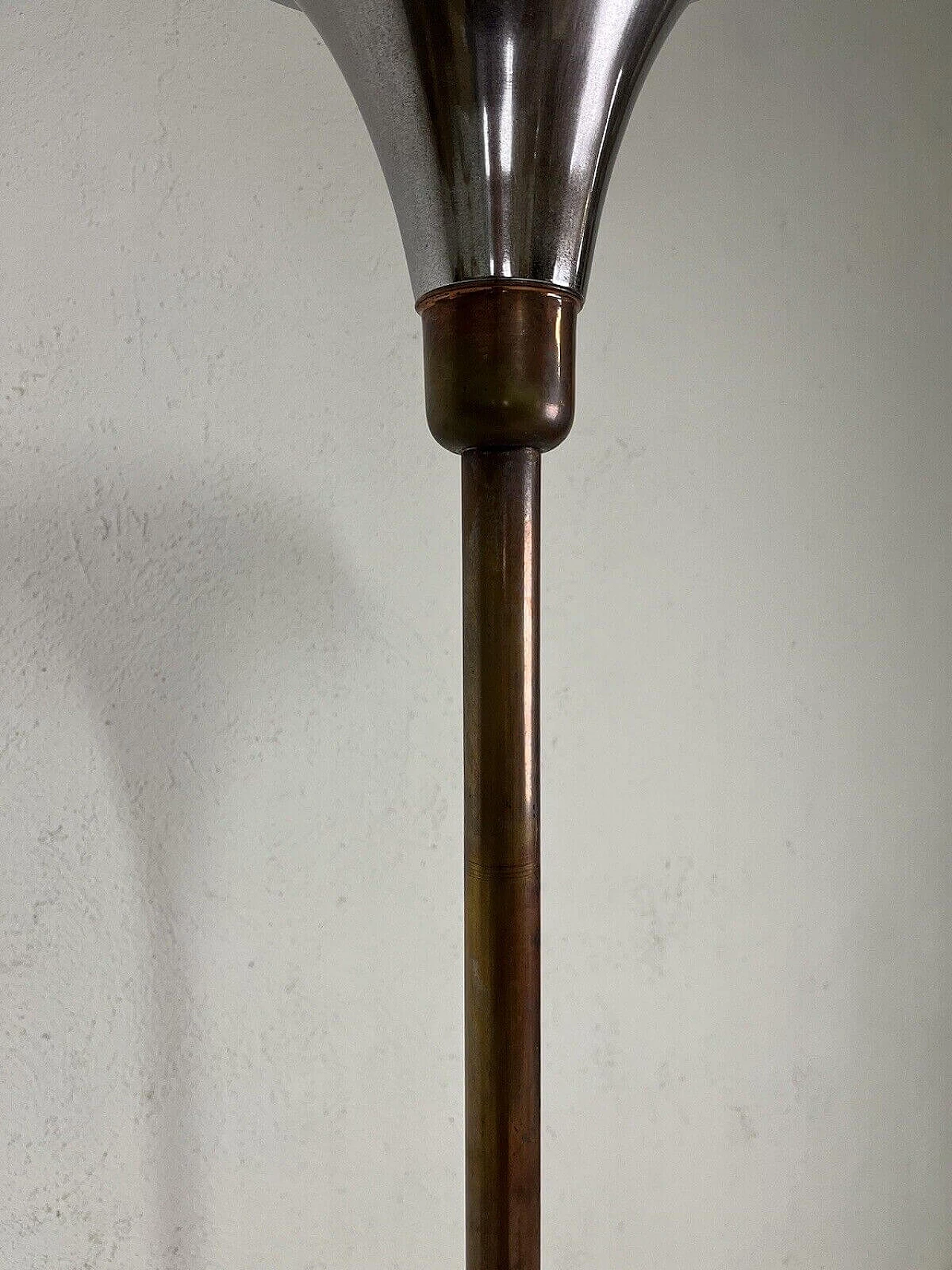 Luminator floor lamp with copper and chrome-plated metal frame, 1960s 10