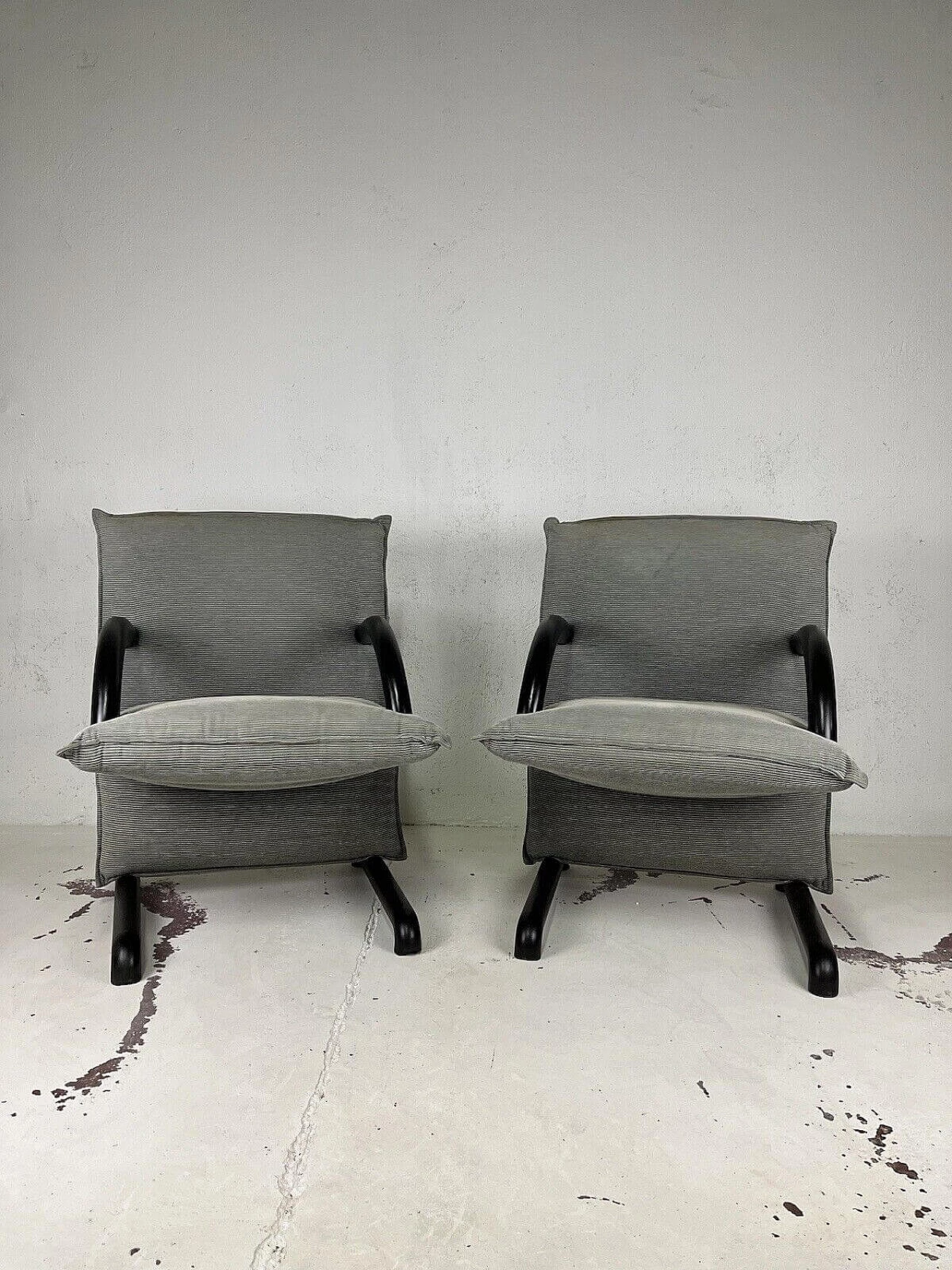 Pair of T-Line armchairs by Burkhard Vogtherr for Arflex, 1980s 1