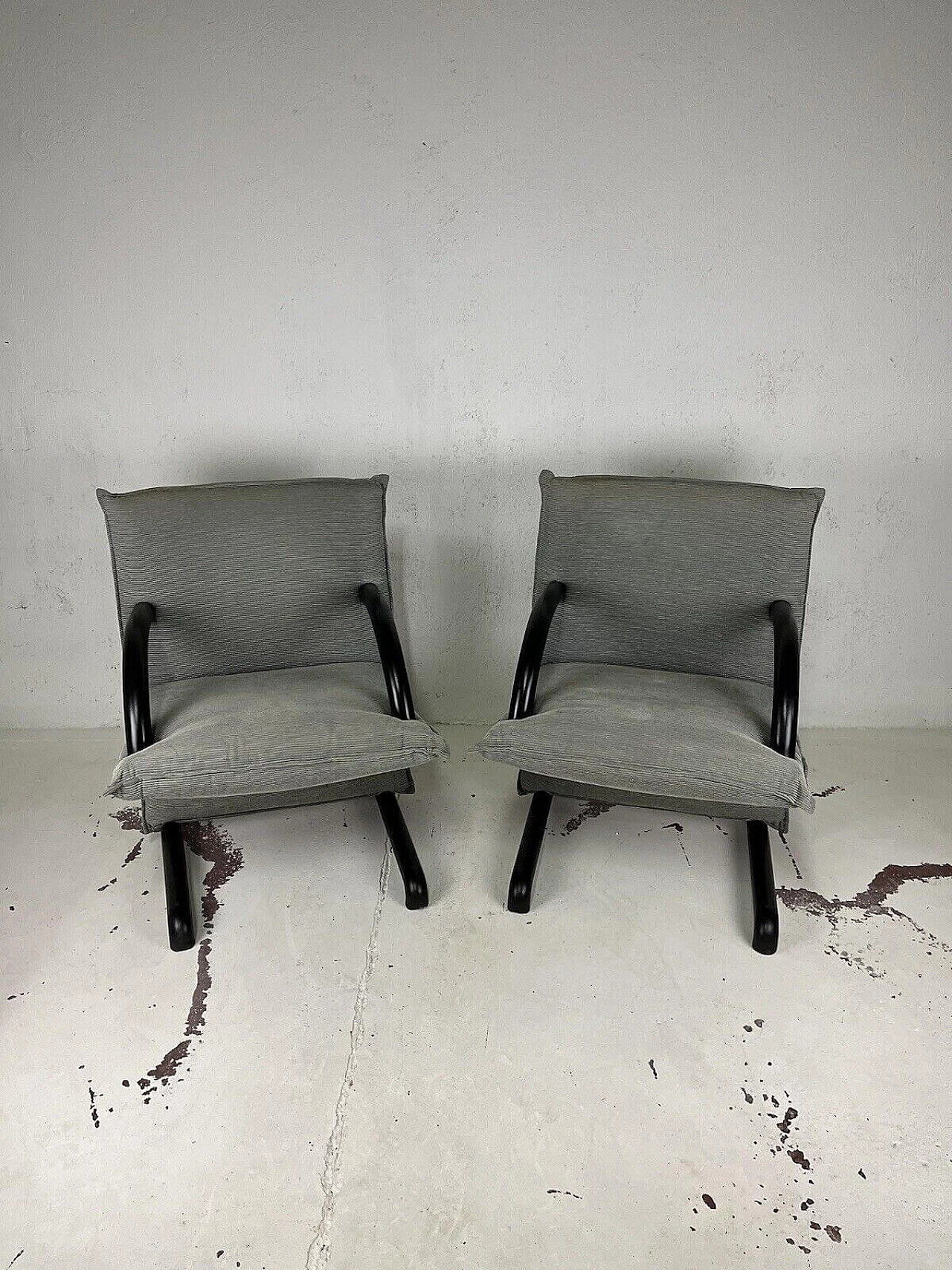 Pair of T-Line armchairs by Burkhard Vogtherr for Arflex, 1980s 2