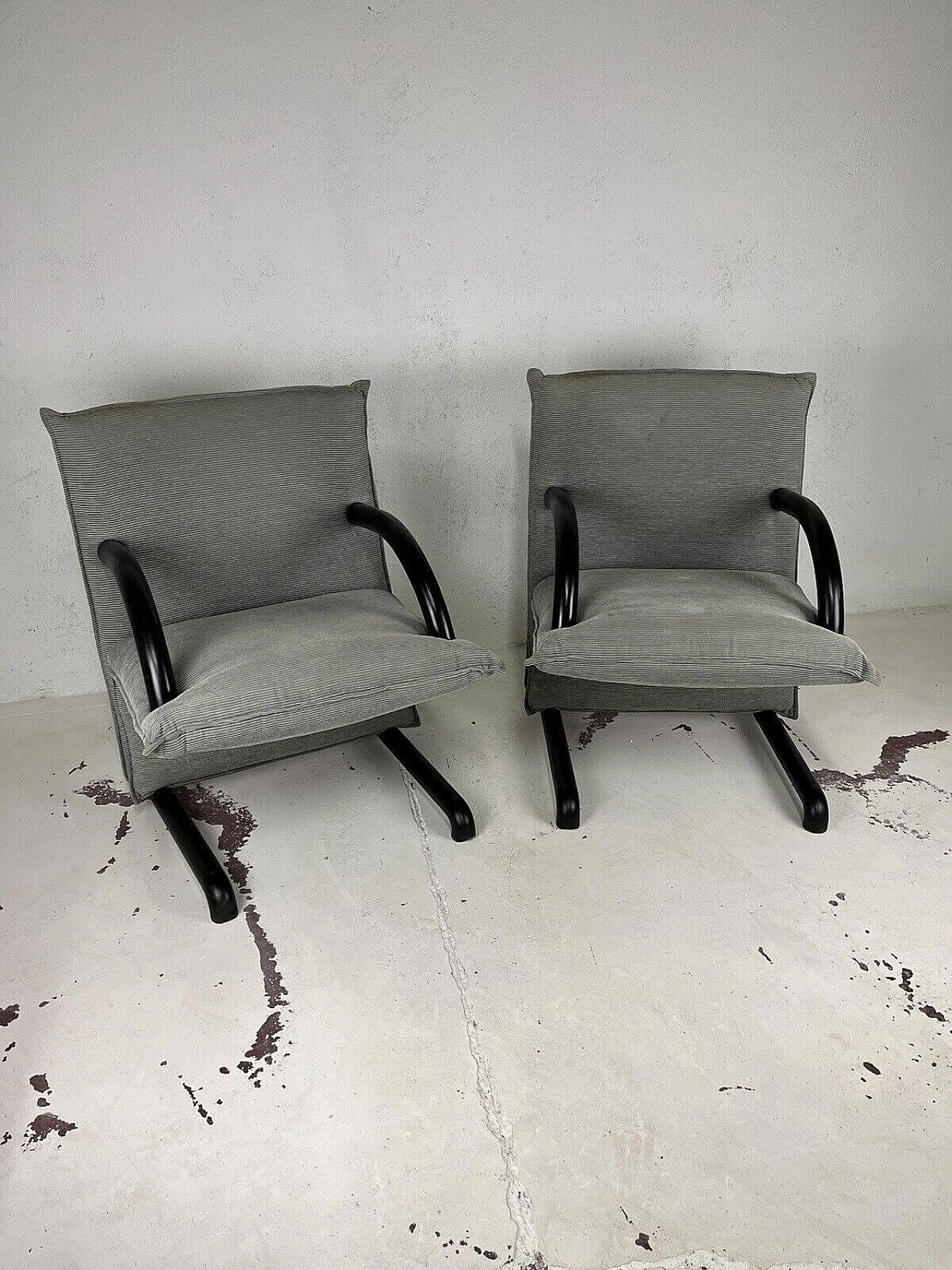 Pair of T-Line armchairs by Burkhard Vogtherr for Arflex, 1980s 3