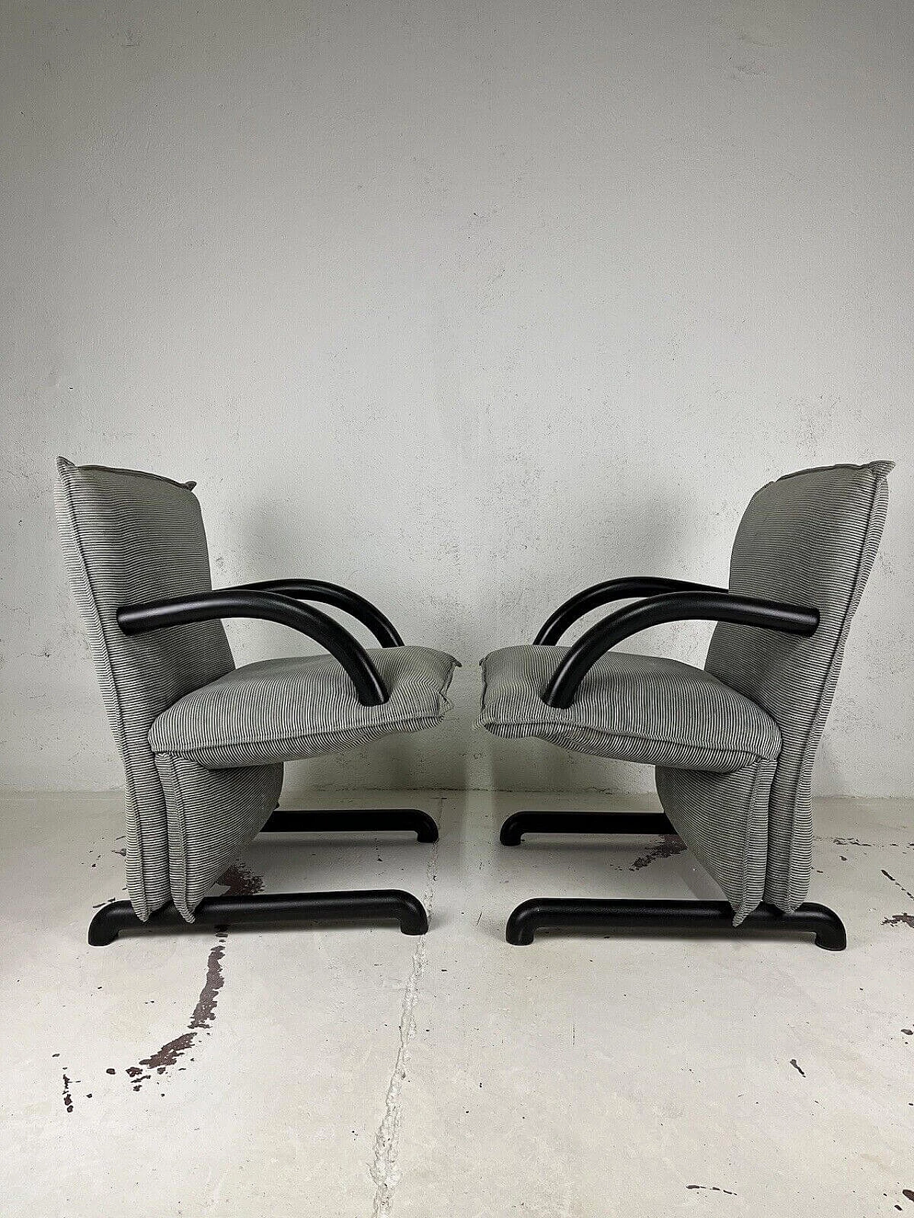 Pair of T-Line armchairs by Burkhard Vogtherr for Arflex, 1980s 7