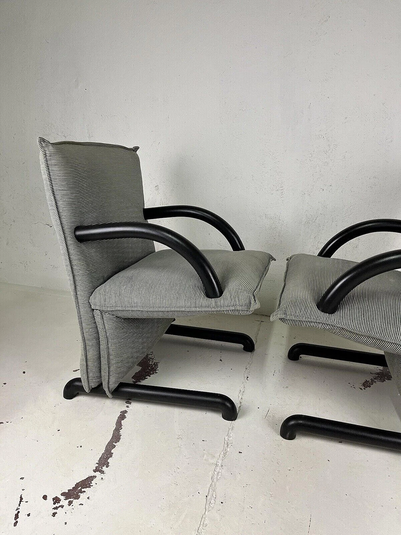 Pair of T-Line armchairs by Burkhard Vogtherr for Arflex, 1980s 11