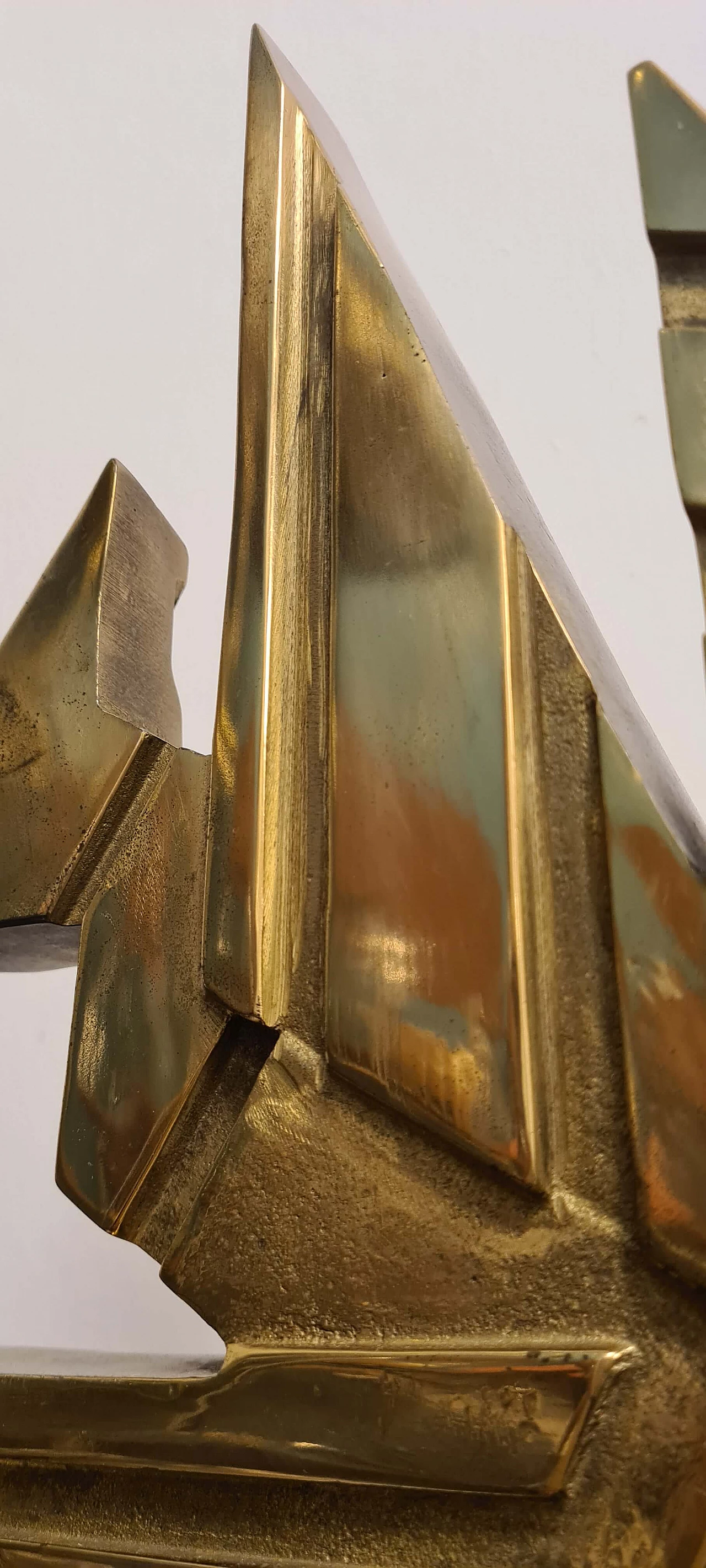 Giuseppe Banfi, abstract composition, brass and marble sculpture, 1988 7