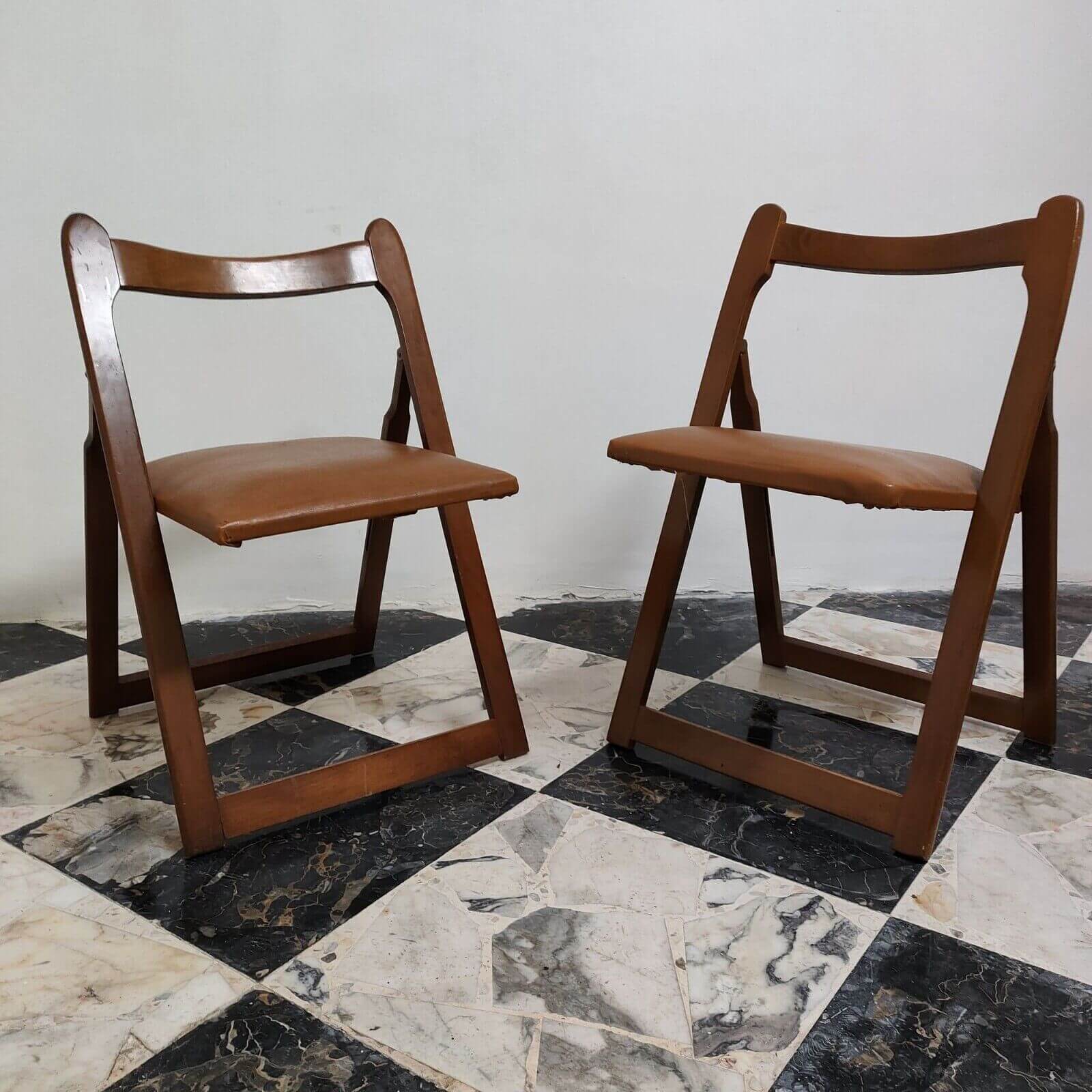 Quattro Sedie Pieghevoli Design Anni 60 Stile Aldo Jacober 