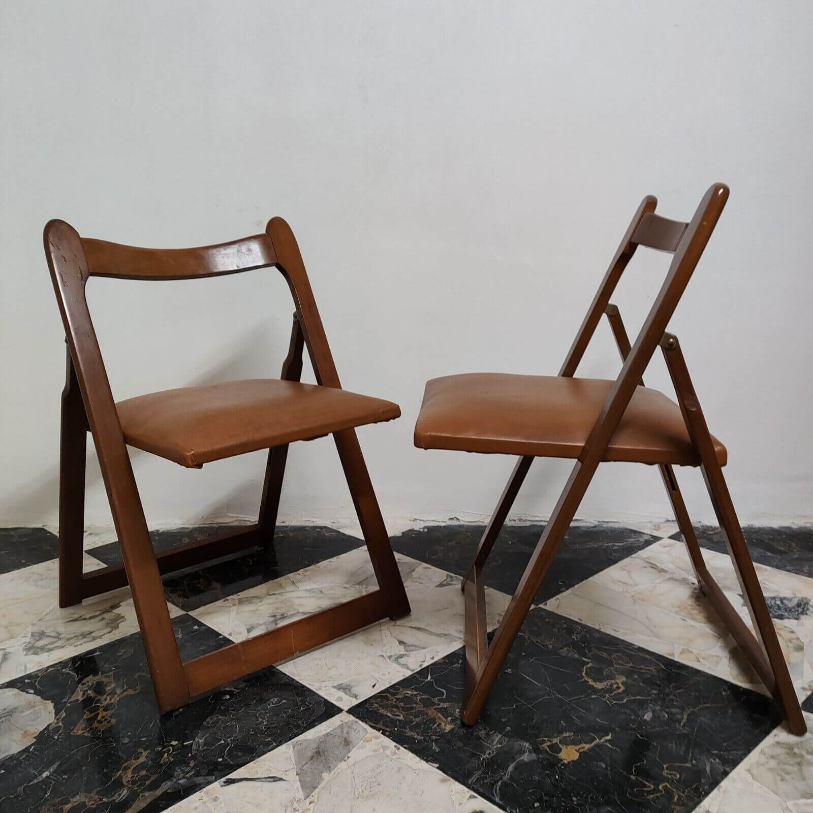 Quattro Sedie Pieghevoli Design Anni 60 Stile Aldo Jacober 