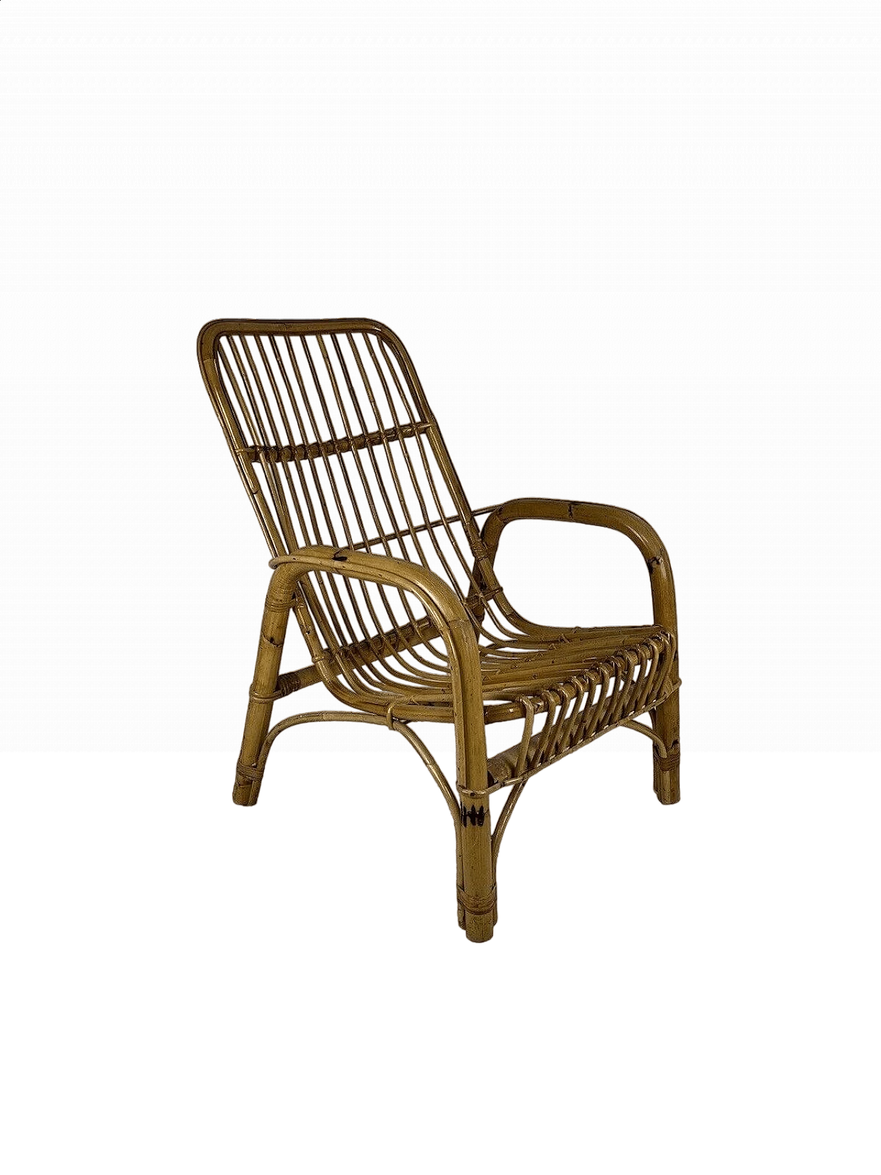 Wicker and rattan armchair by Bonacina, 1960s 14