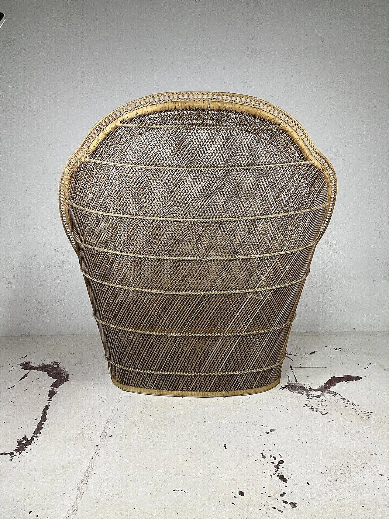 Wicker Emmanuelle Peacock sofa, 1960s 19