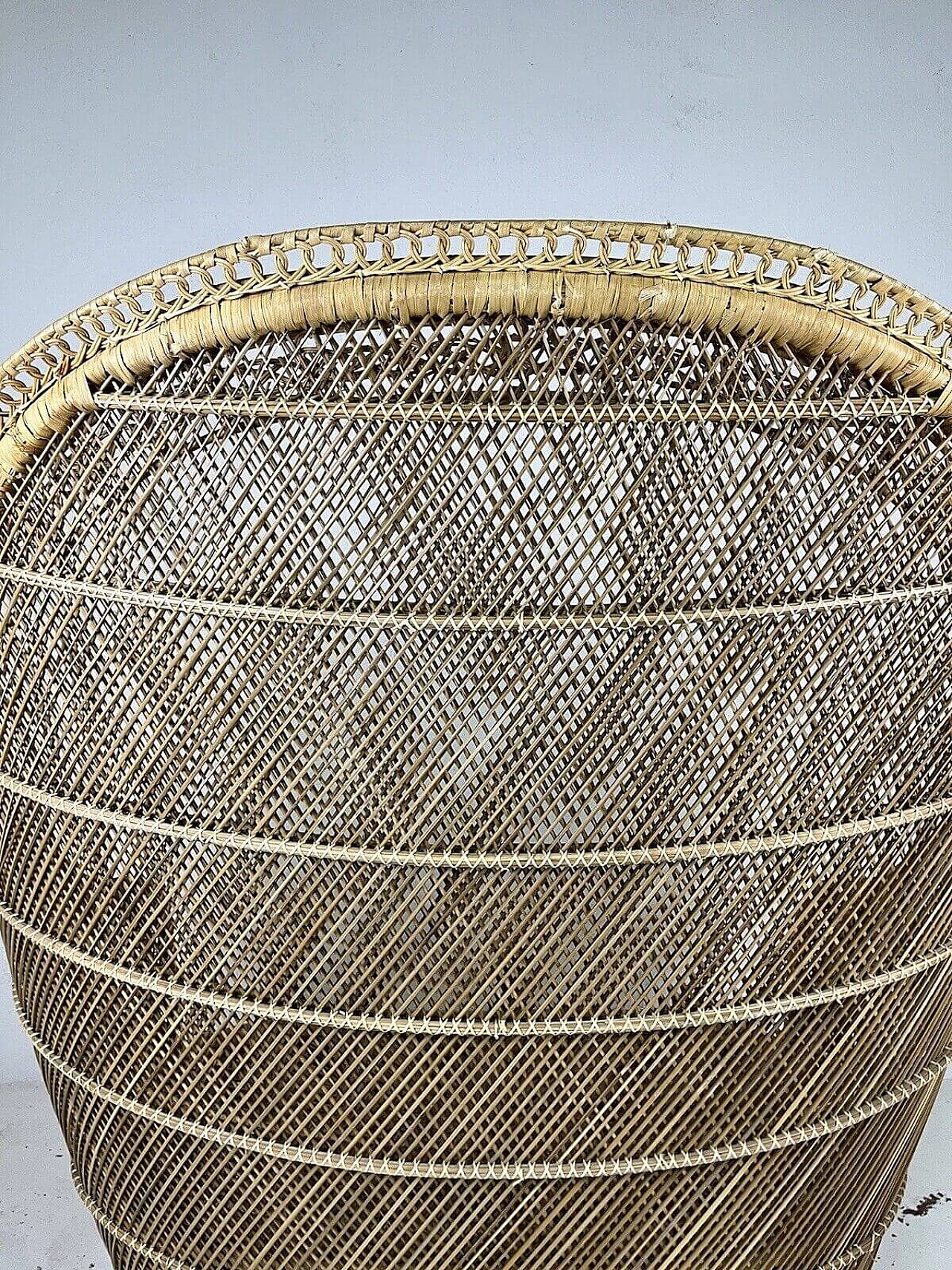 Wicker Emmanuelle Peacock sofa, 1960s 21