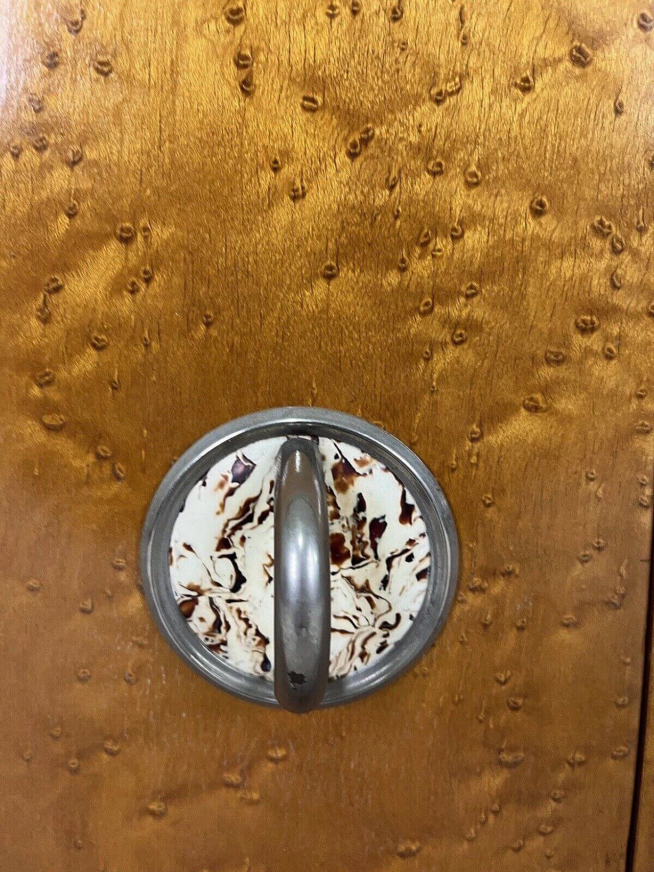 Art Deco briar-root, wood and glass display cabinet, 1960s 6