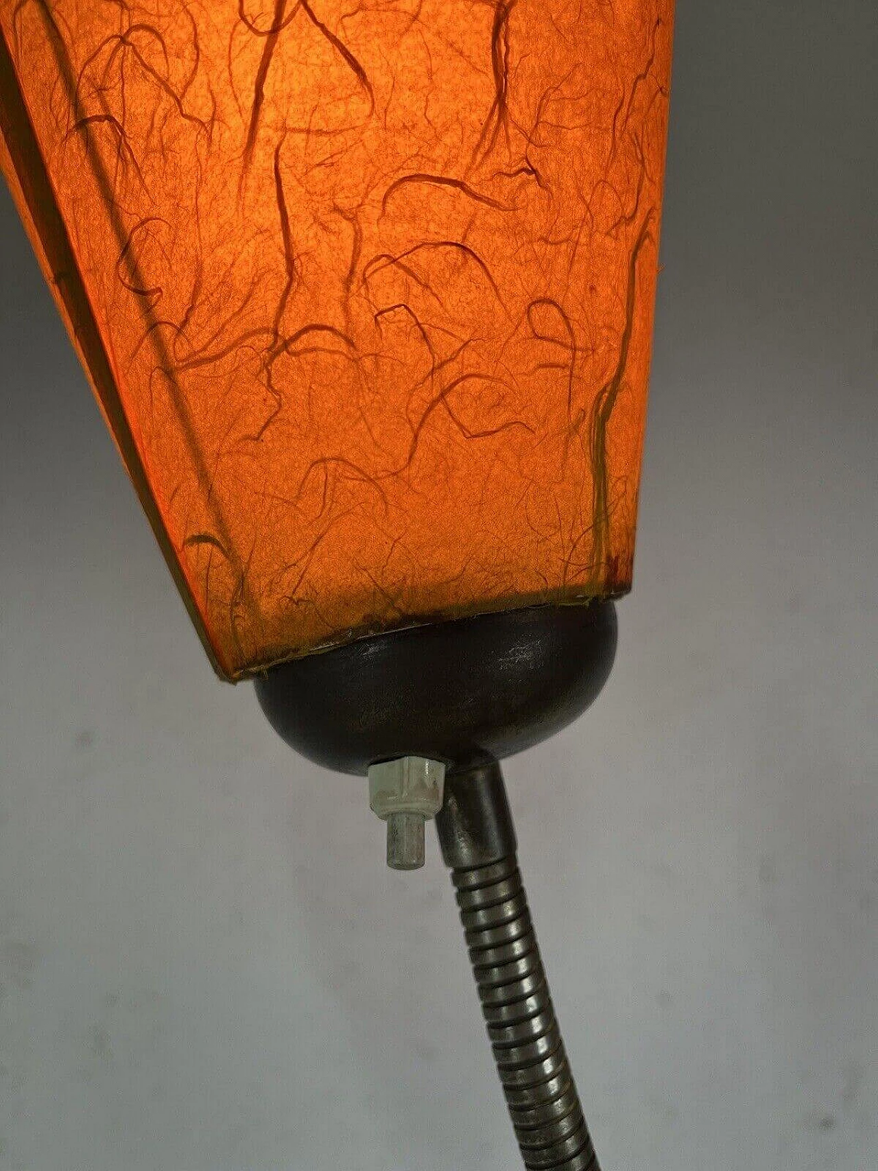 Three-light marble, brass and parchment table lamp, 1950s 12