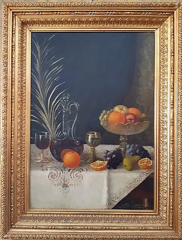 Albert Larsson, Still life with fruit, oil on canvas, 1888