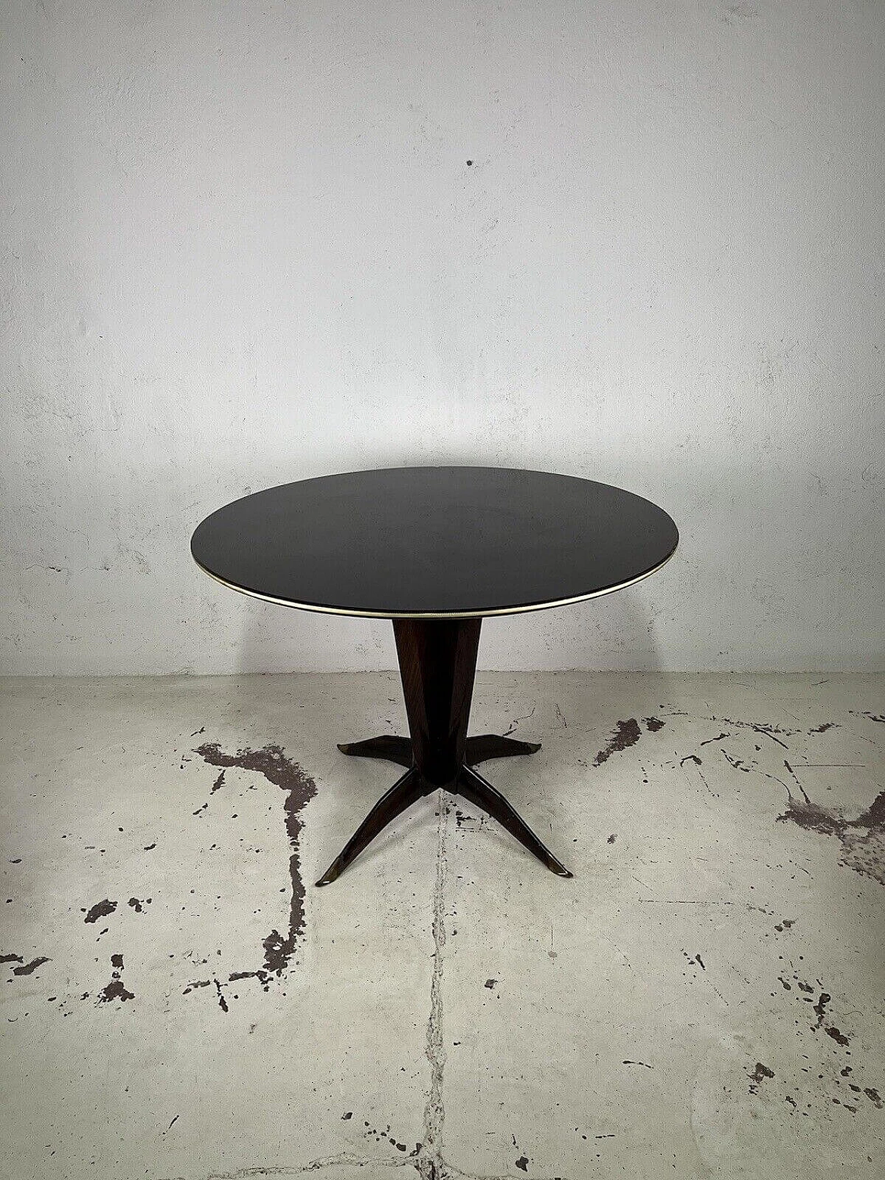 Wood and glass round table by Ponti and Parisi, 1950s 1