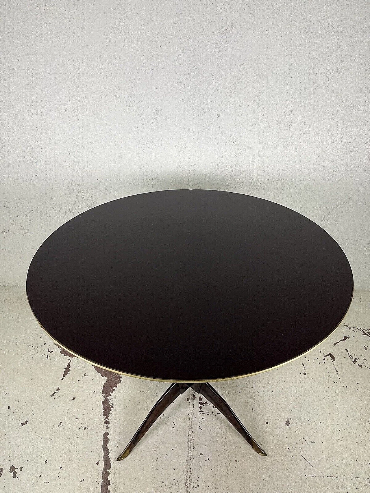 Wood and glass round table by Ponti and Parisi, 1950s 2