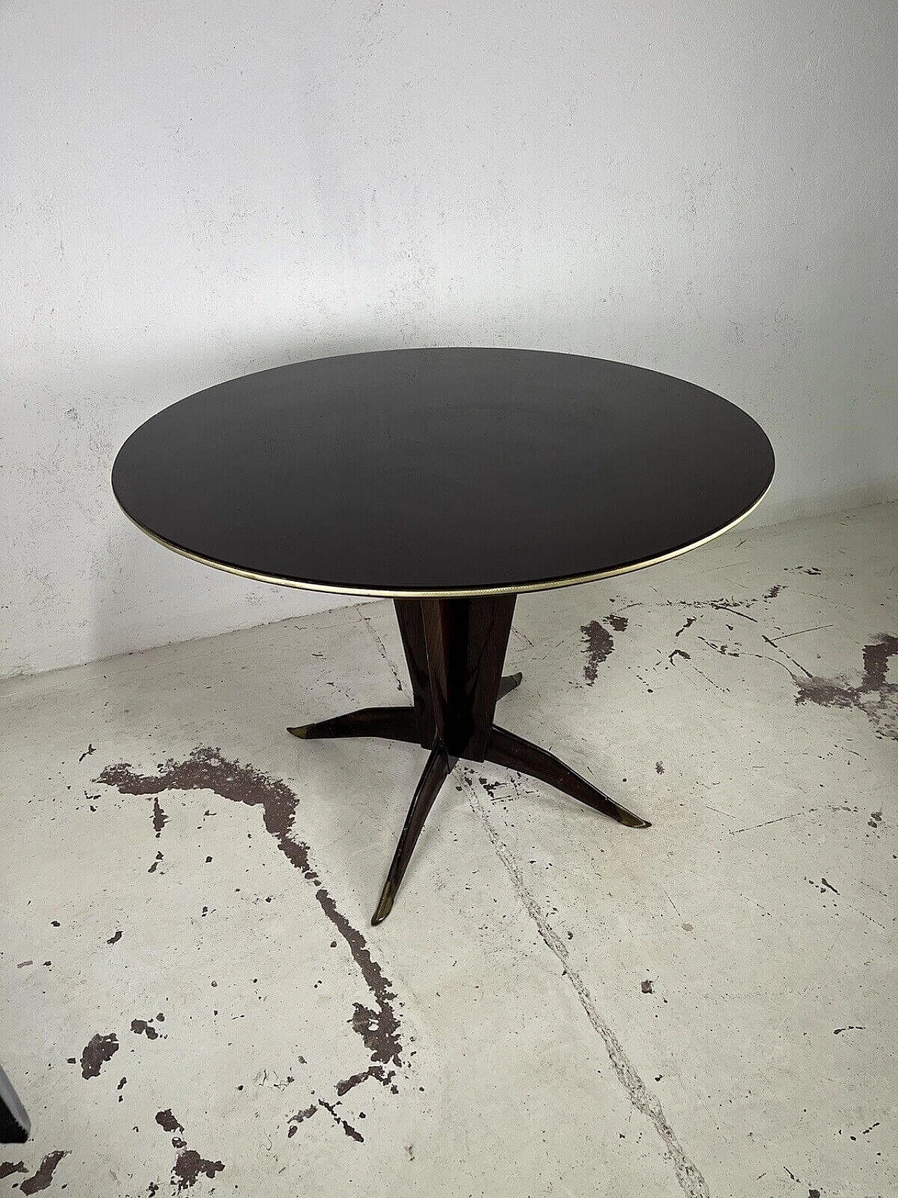 Wood and glass round table by Ponti and Parisi, 1950s 11