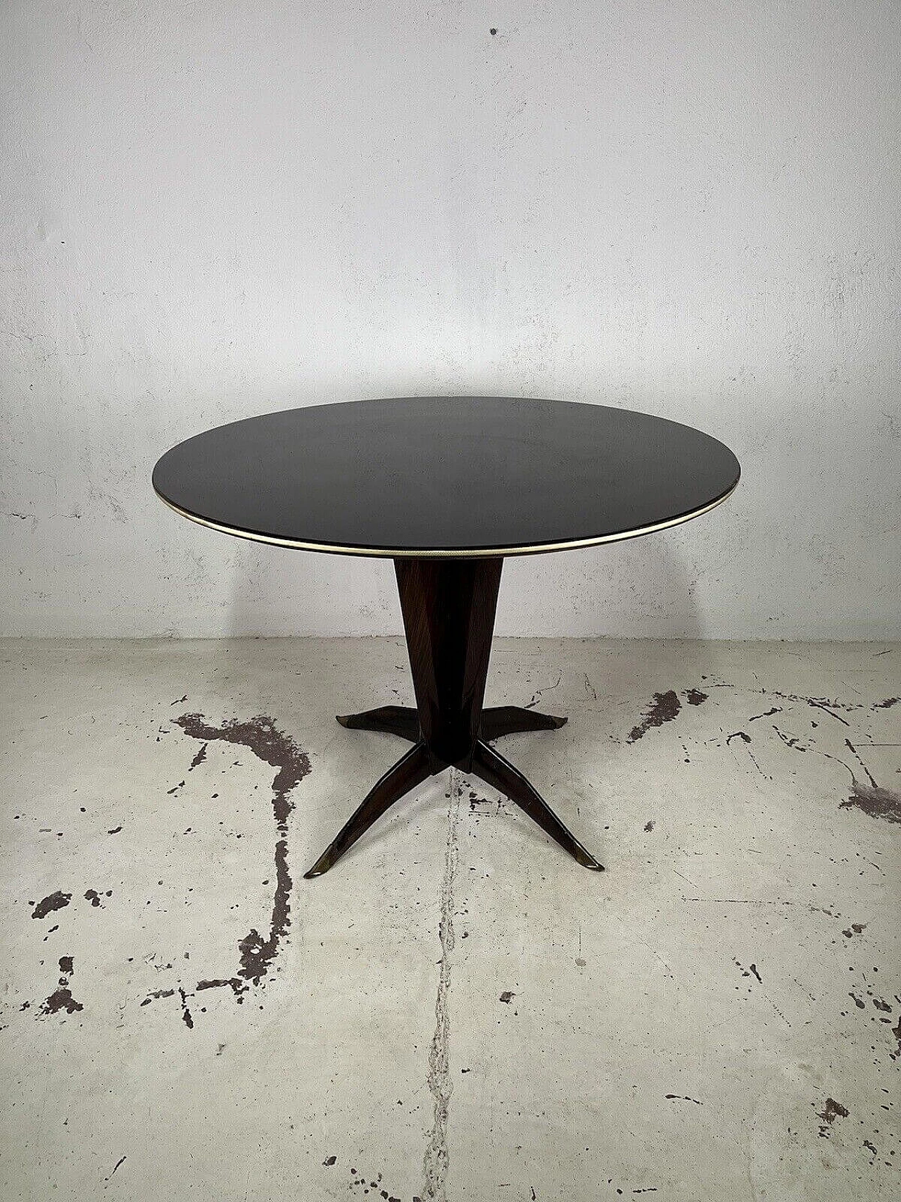 Wood and glass round table by Ponti and Parisi, 1950s 12