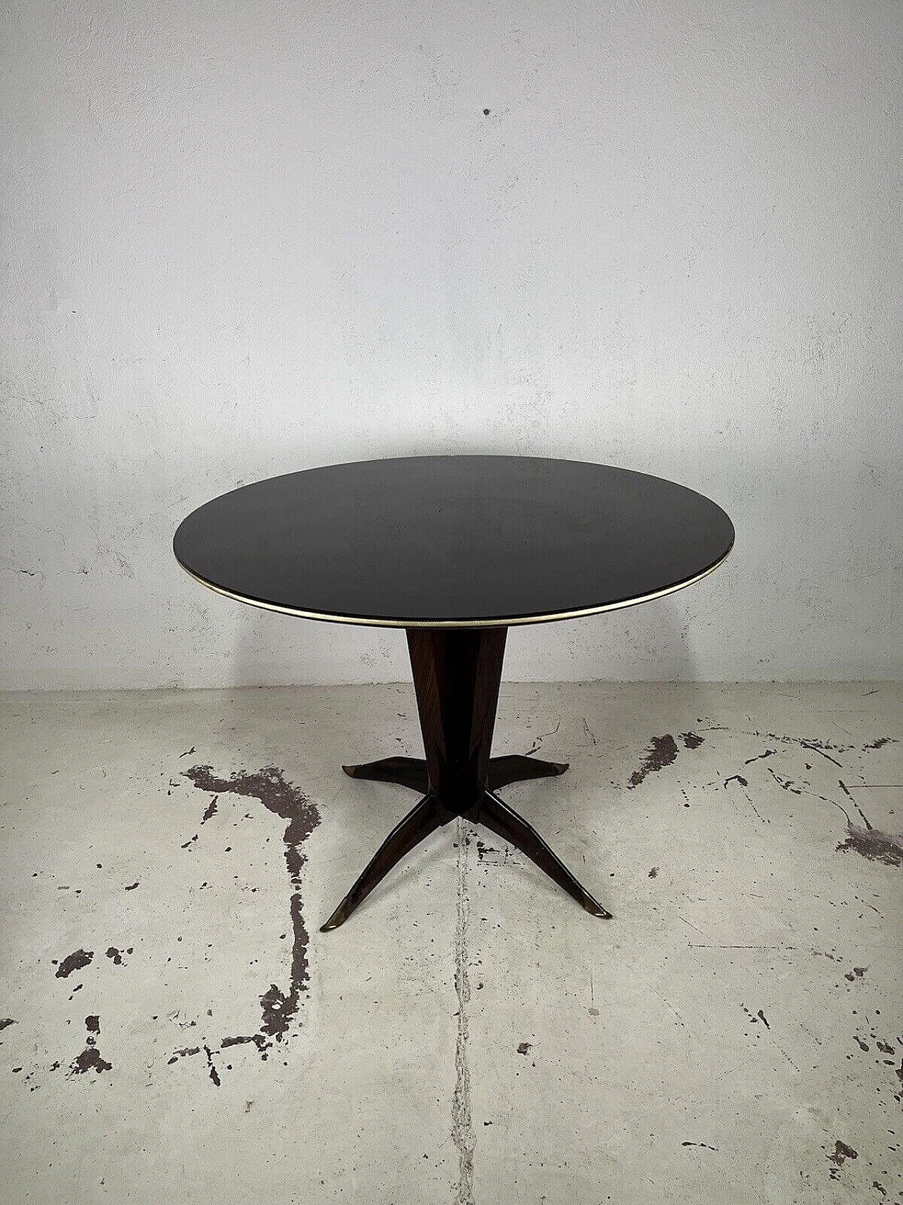 Wood and glass round table by Ponti and Parisi, 1950s 13