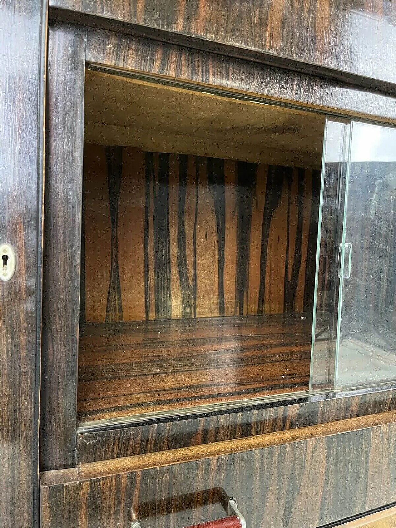 Pair of sideboards in briarwood, marble and bakelite by Gaetano Borsani for Atelier di Varedo, 1960s 6