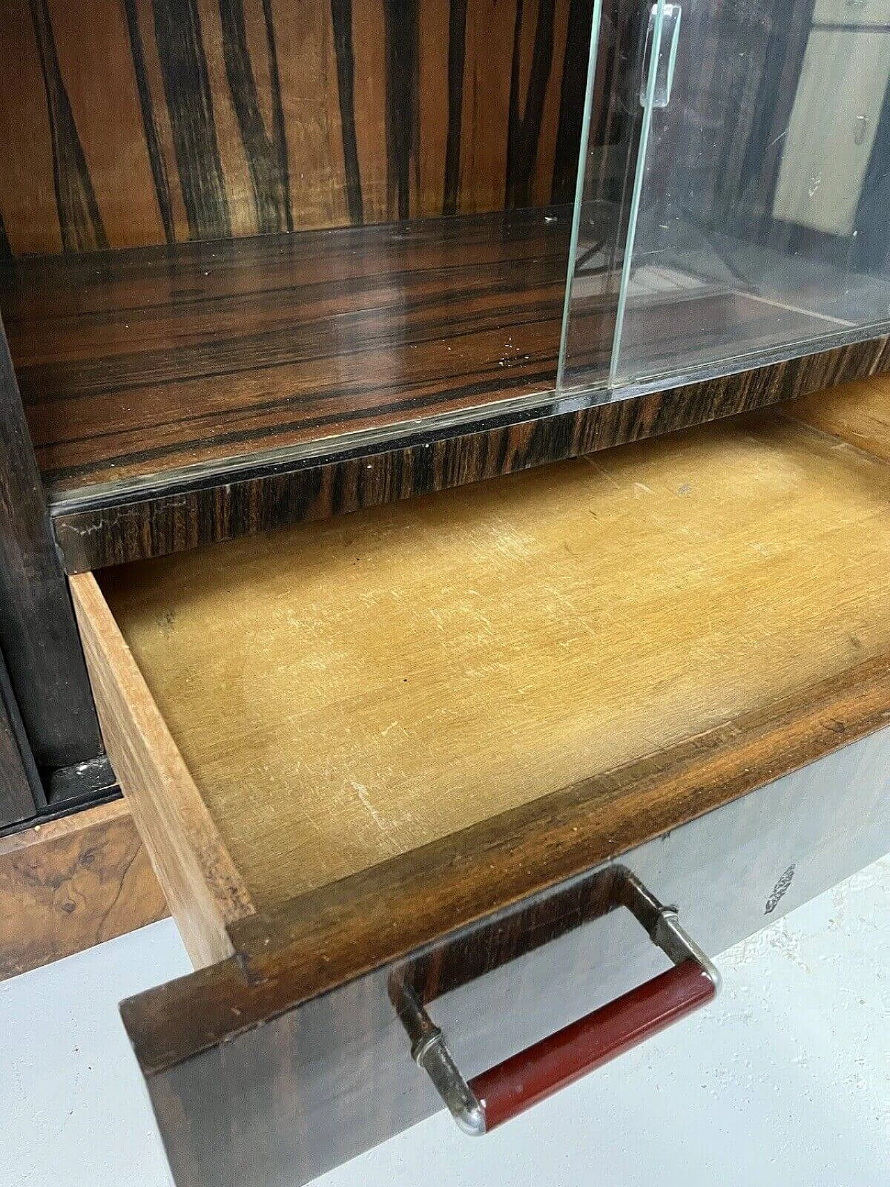 Pair of sideboards in briarwood, marble and bakelite by Gaetano Borsani for Atelier di Varedo, 1960s 7