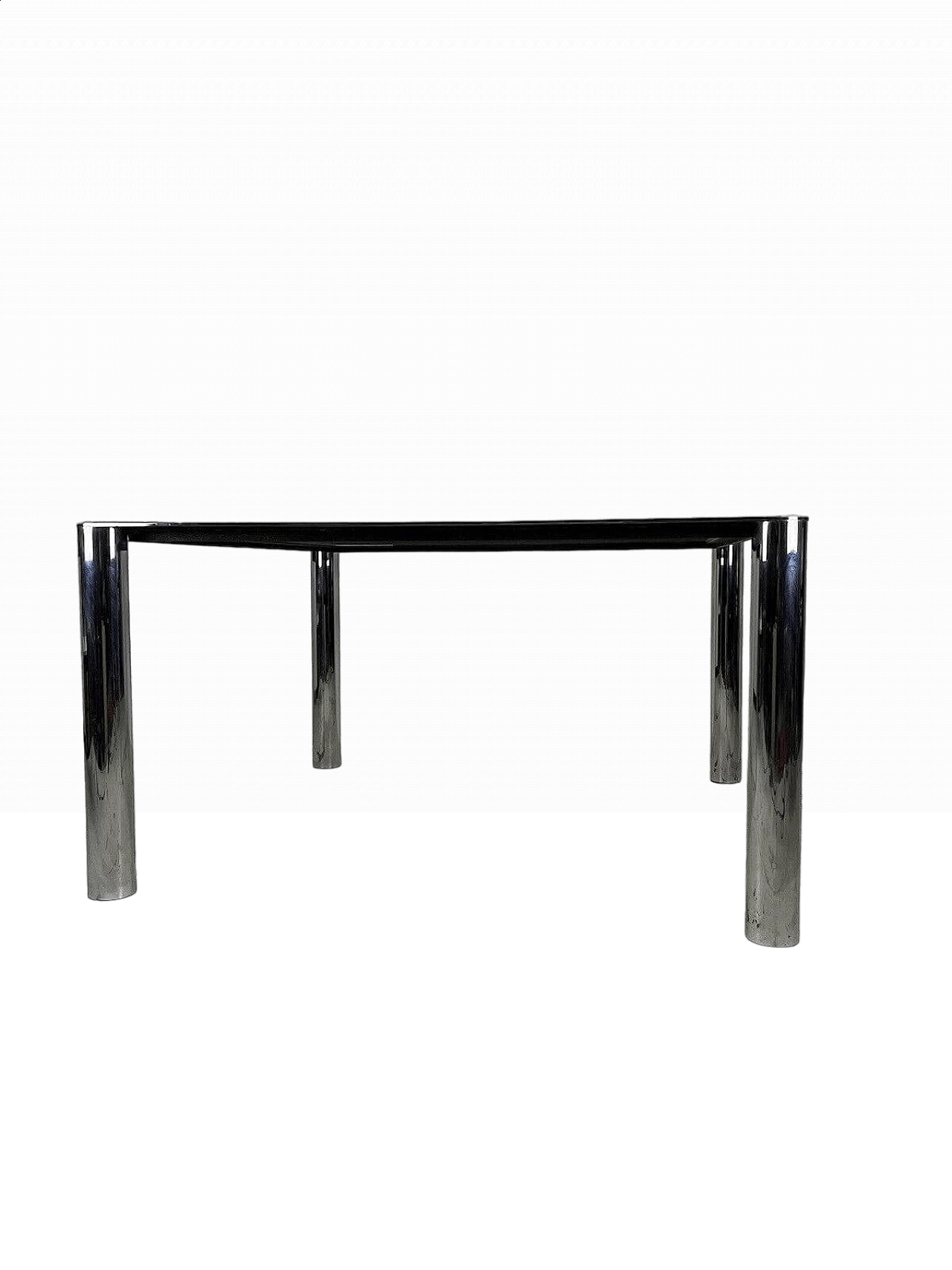 Chromed metal and glass dining table by Sergio Mazza and Giuliana Gramigna for Cinova, 1960s 14