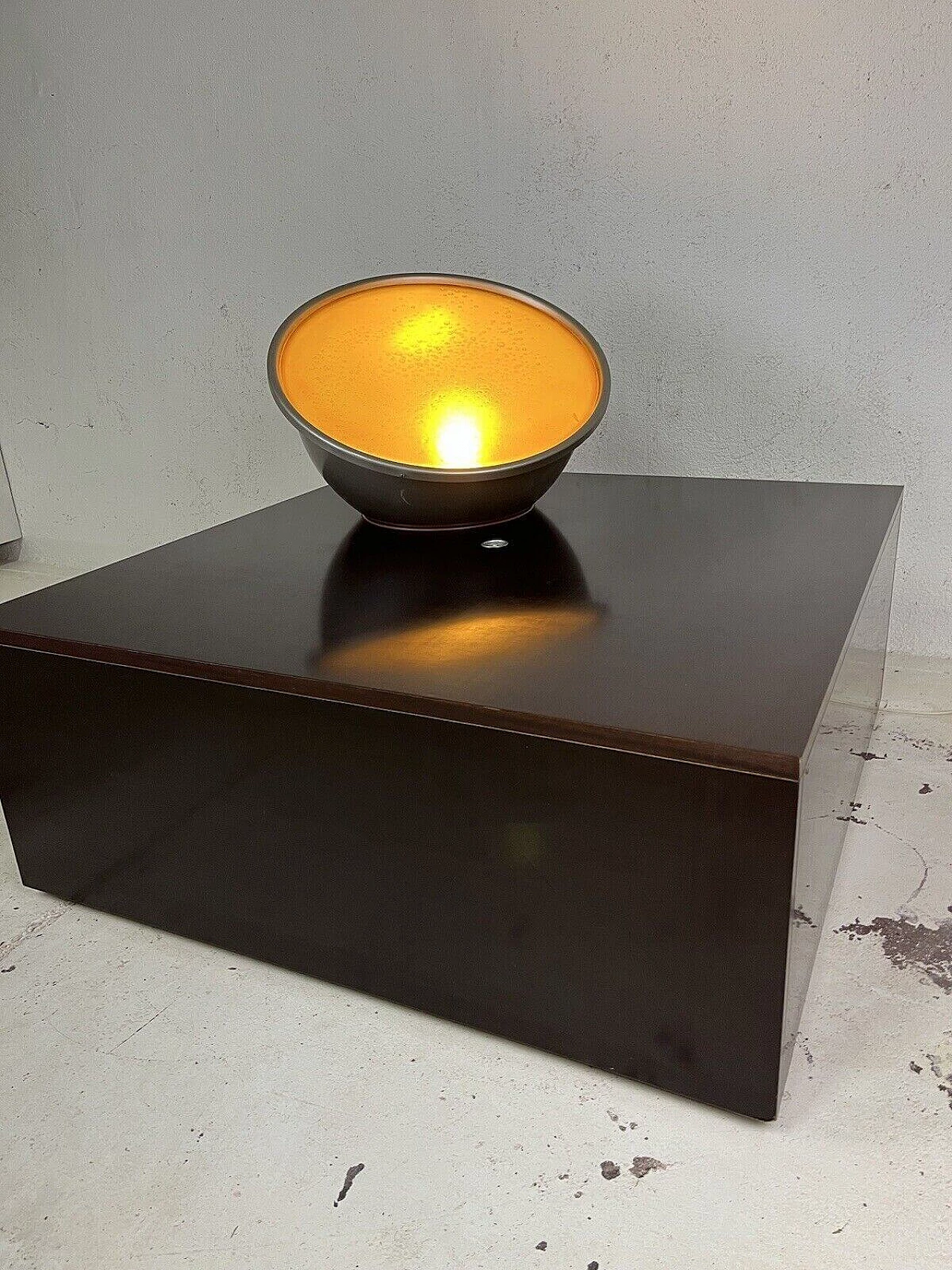 Wooden coffee table with integrated lamp, 1960s 4