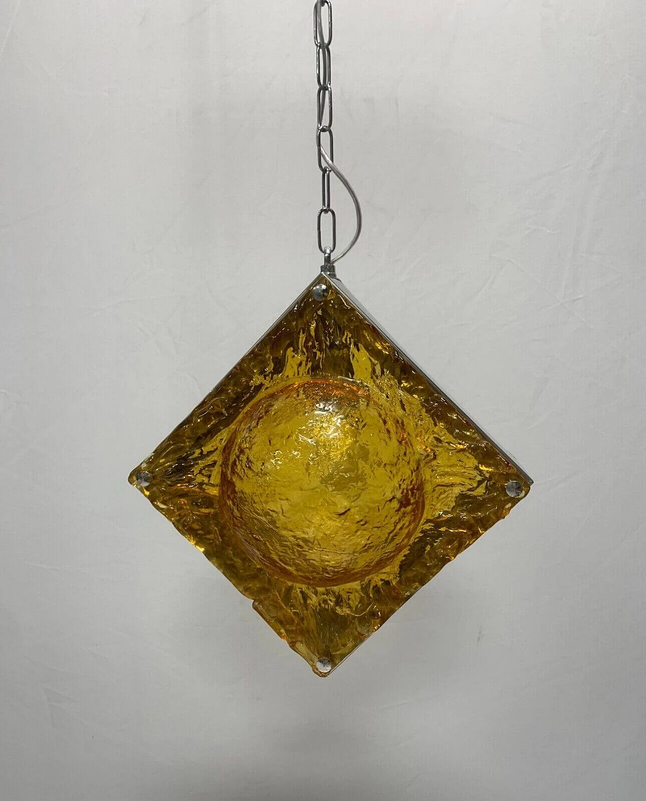 Murano double-plate chandelier attributed to Mazzega, 1970s 1