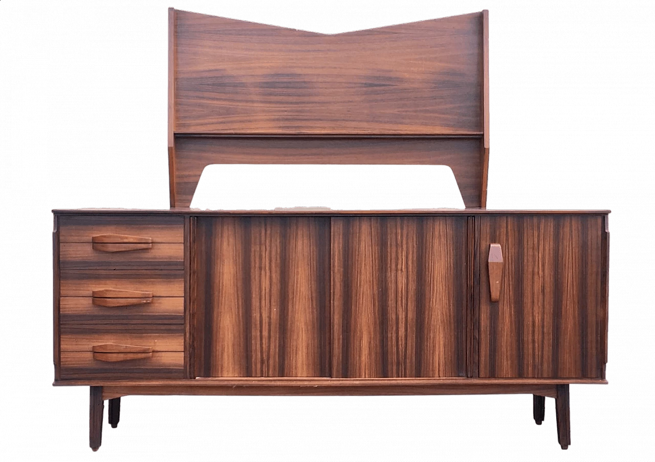 Credenza in palissandro in stile scandinavo con piattaia, anni '70 22