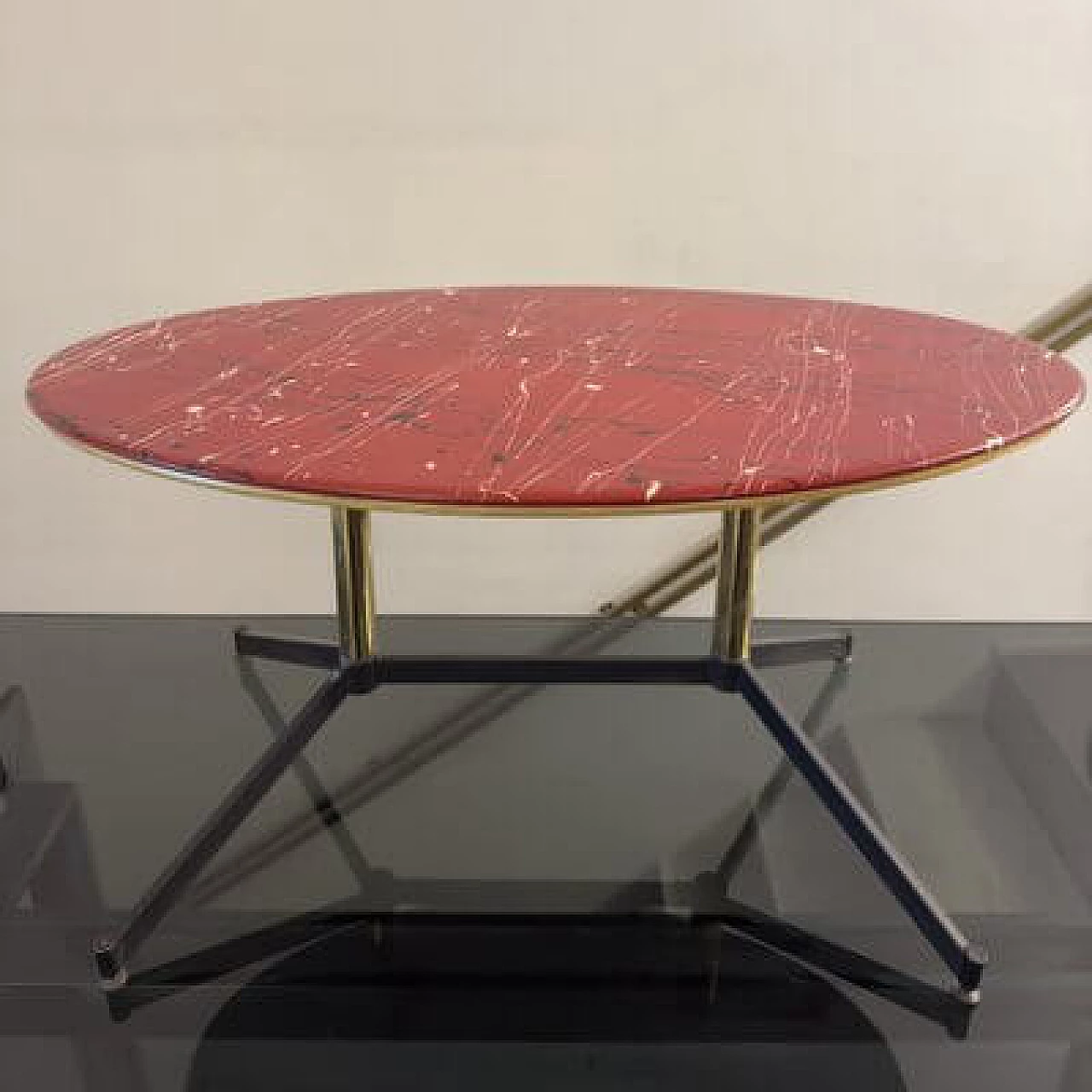 Brass and resin coffee table, 1960s 1