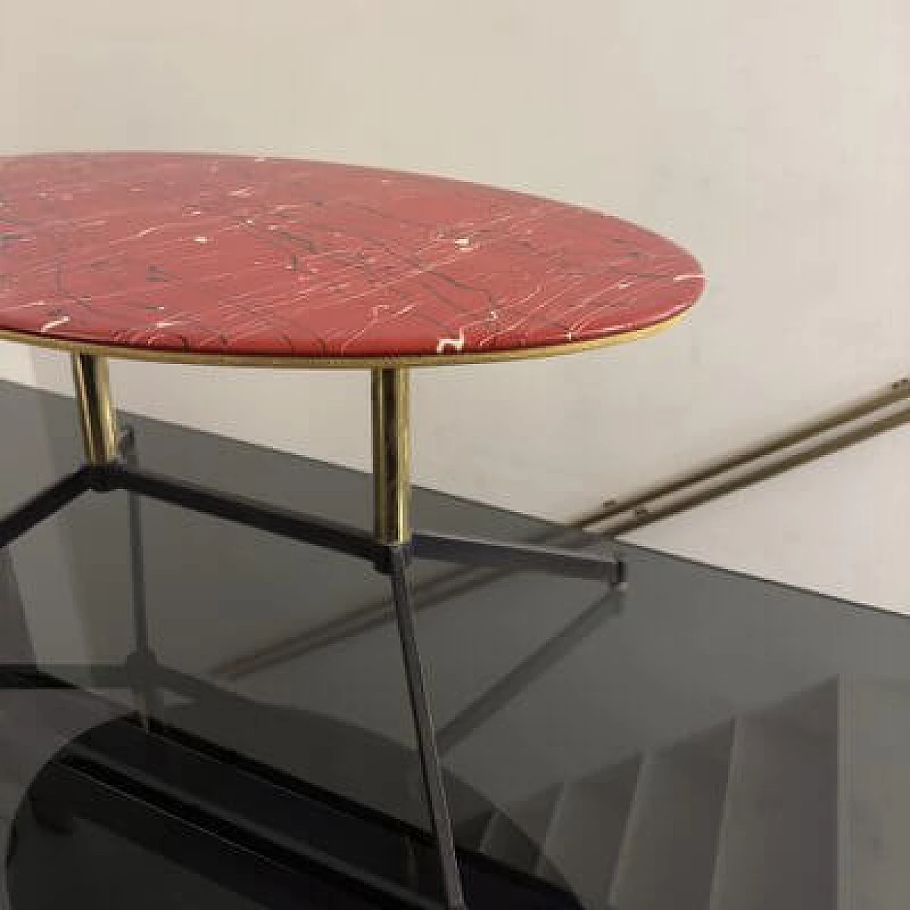 Brass and resin coffee table, 1960s 2