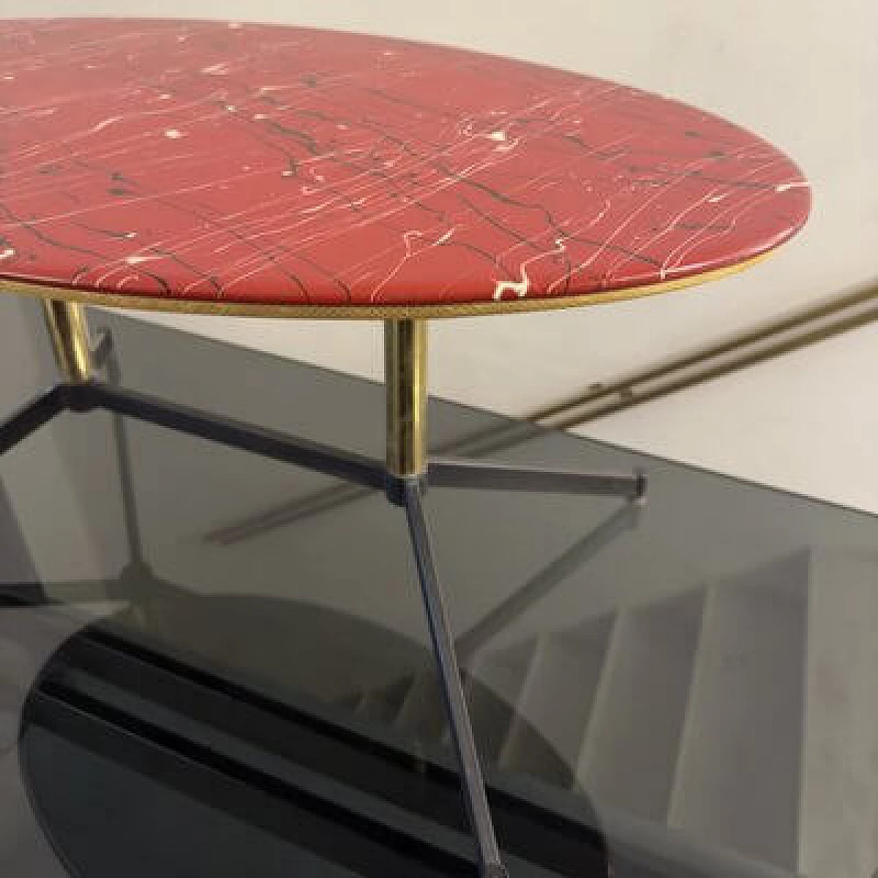 Brass and resin coffee table, 1960s 3