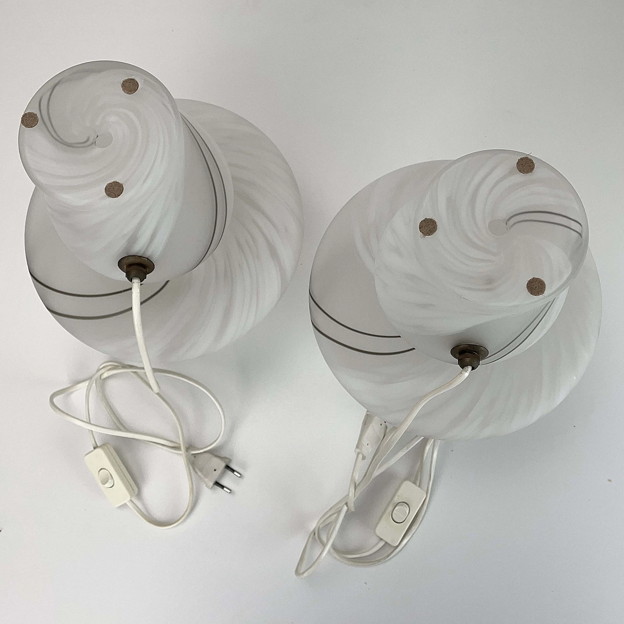 Pair of Murano glass mushroom table lamps, 1970s 7