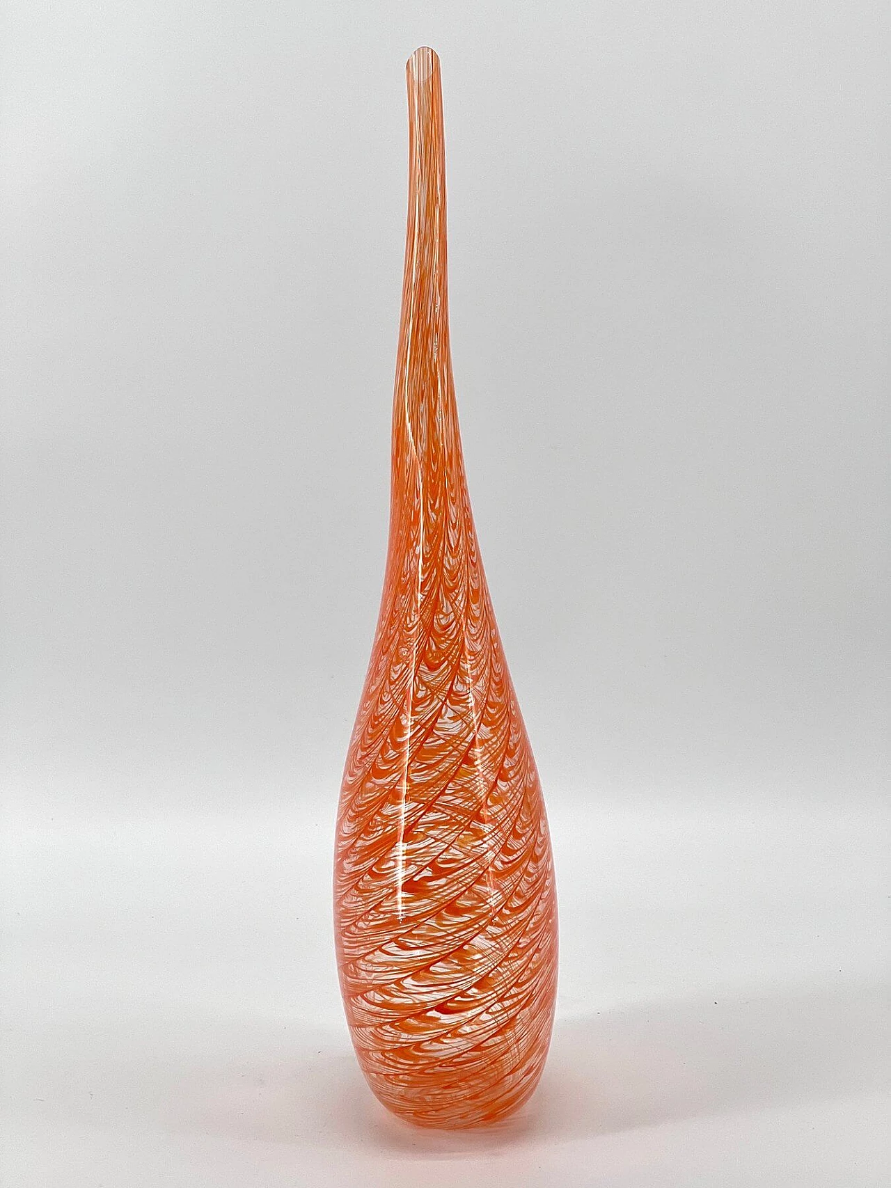 Orange Murano glass vase by Valter Rossi 3