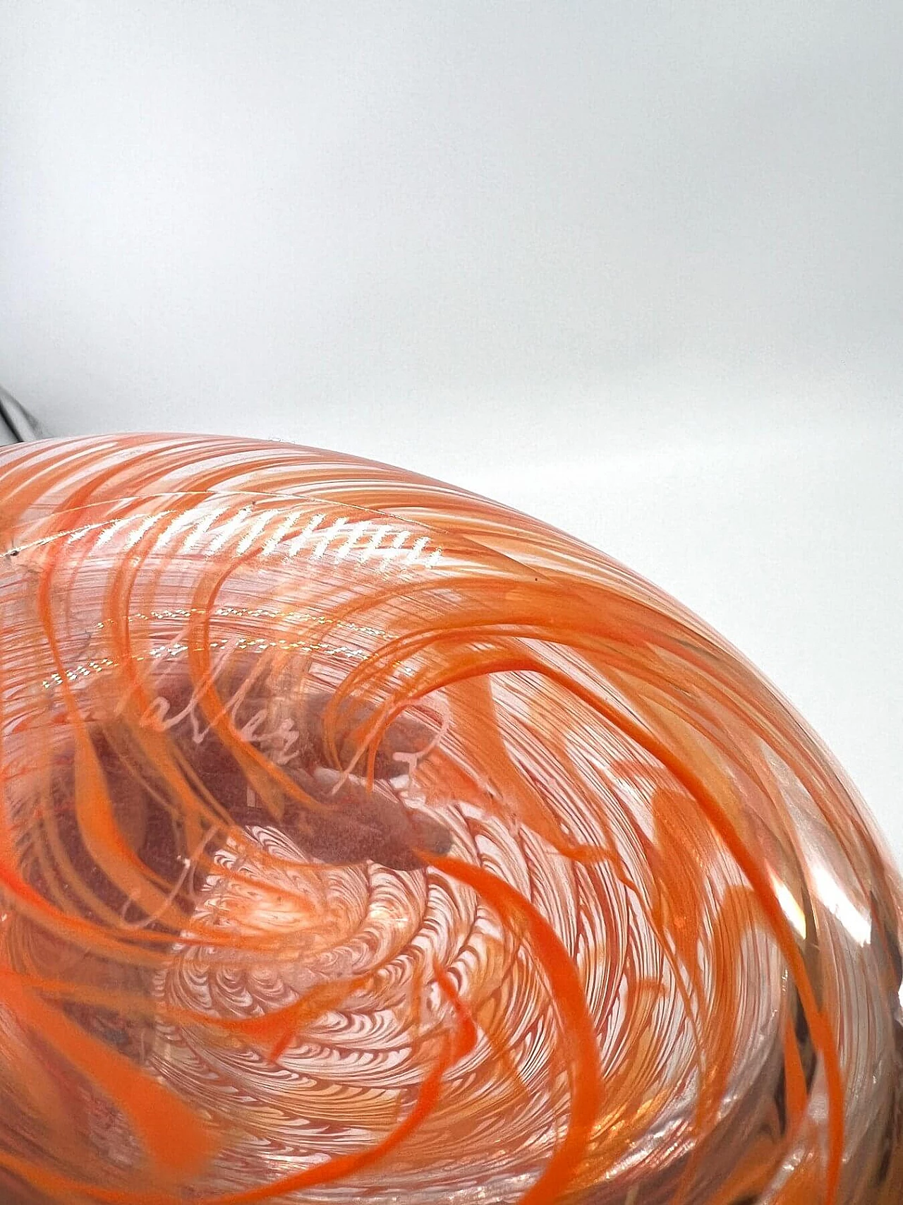 Orange Murano glass vase by Valter Rossi 5