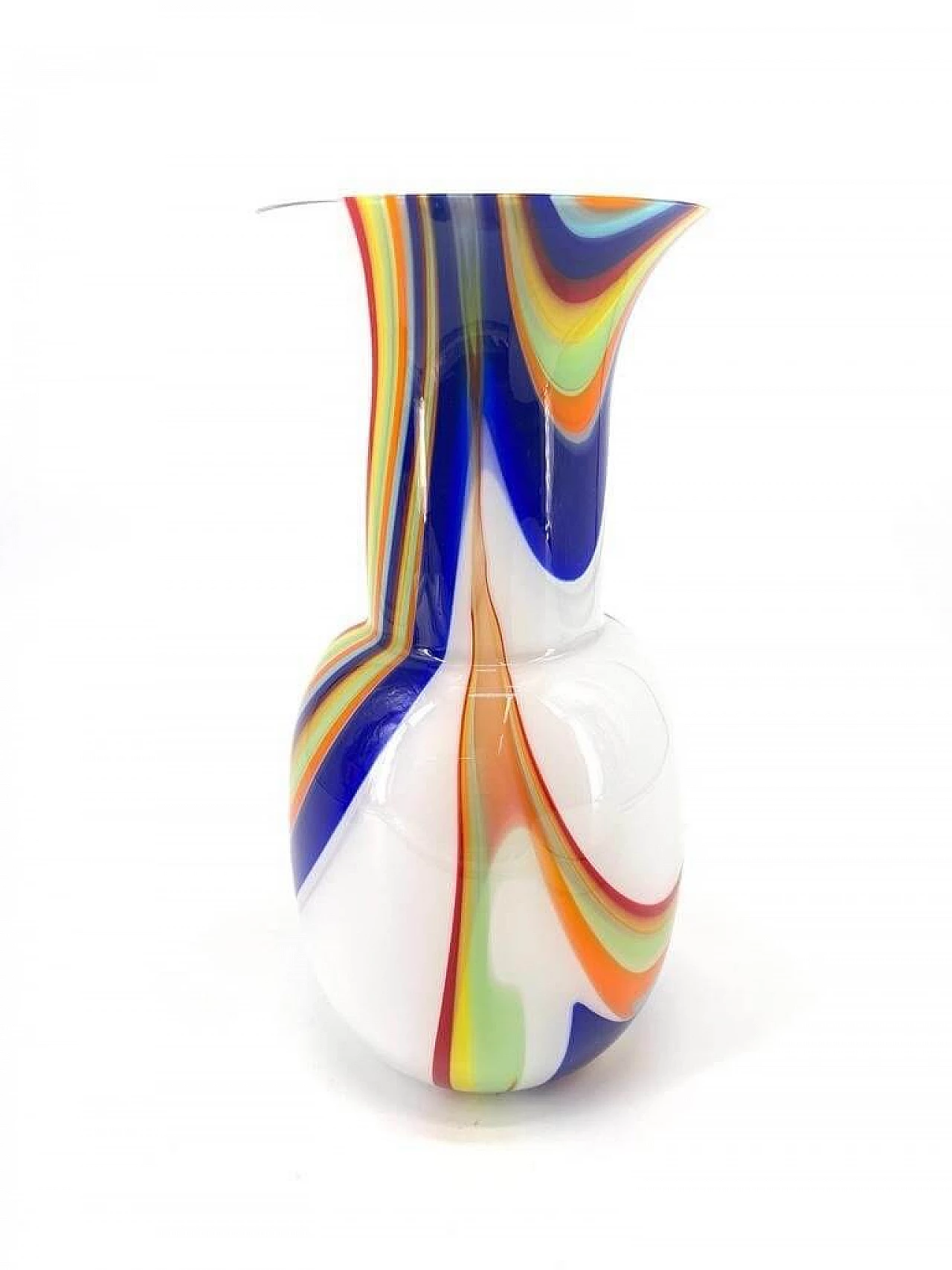 Murano glass vase with coloured canes 2