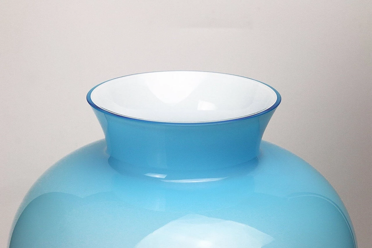 Blue Murano glass amphora vase 4
