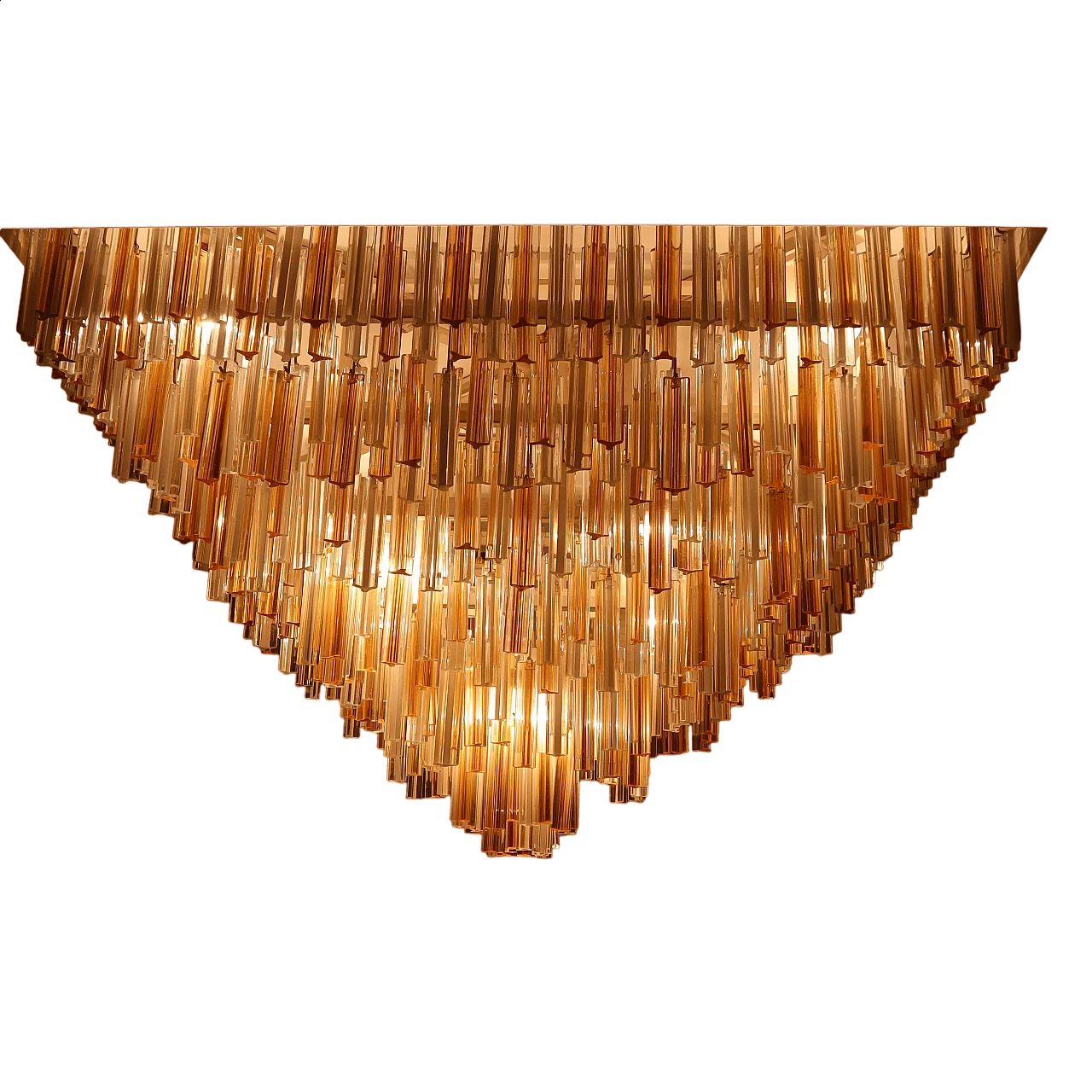 Lampadario Trilobi in vetro di Murano di Venini, anni '70 8