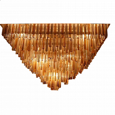 Lampadario Trilobi in vetro di Murano di Venini, anni '70