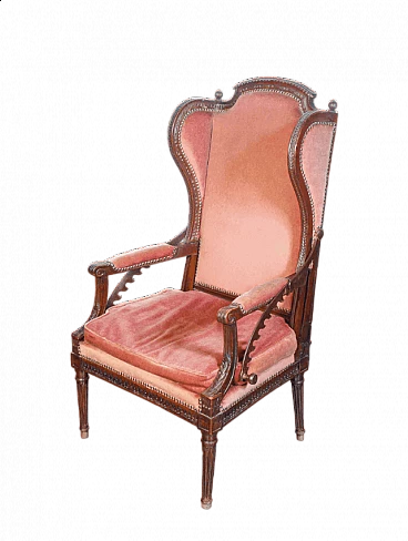 Walnut reclining armchair, 18th century
