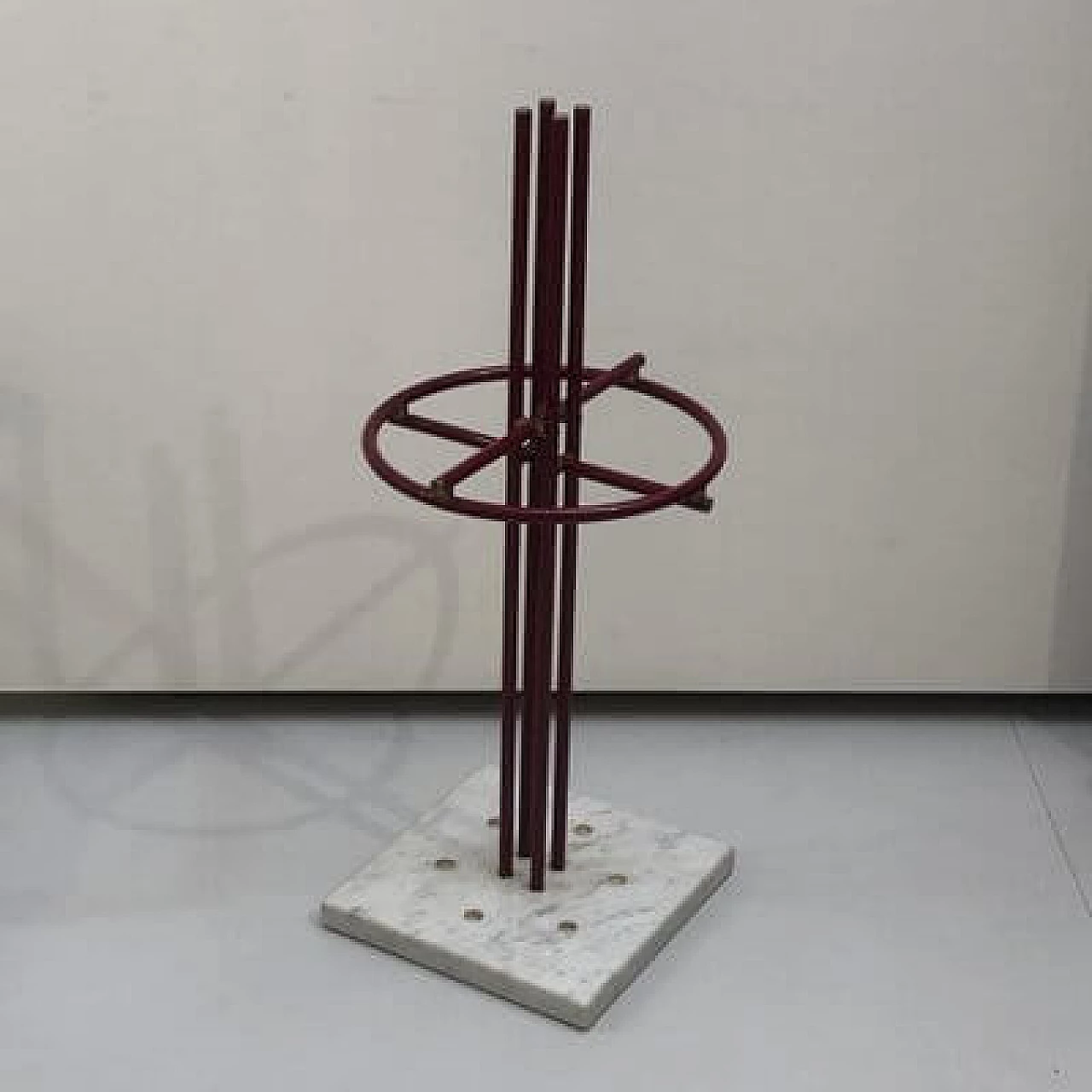 Brass and marble umbrella stand by Renato Zevi for Metalarte, 1970s 4