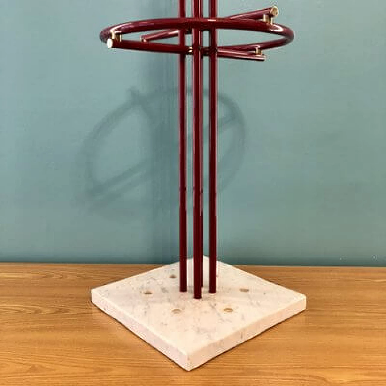 Brass and marble umbrella stand by Renato Zevi for Metalarte, 1970s 7