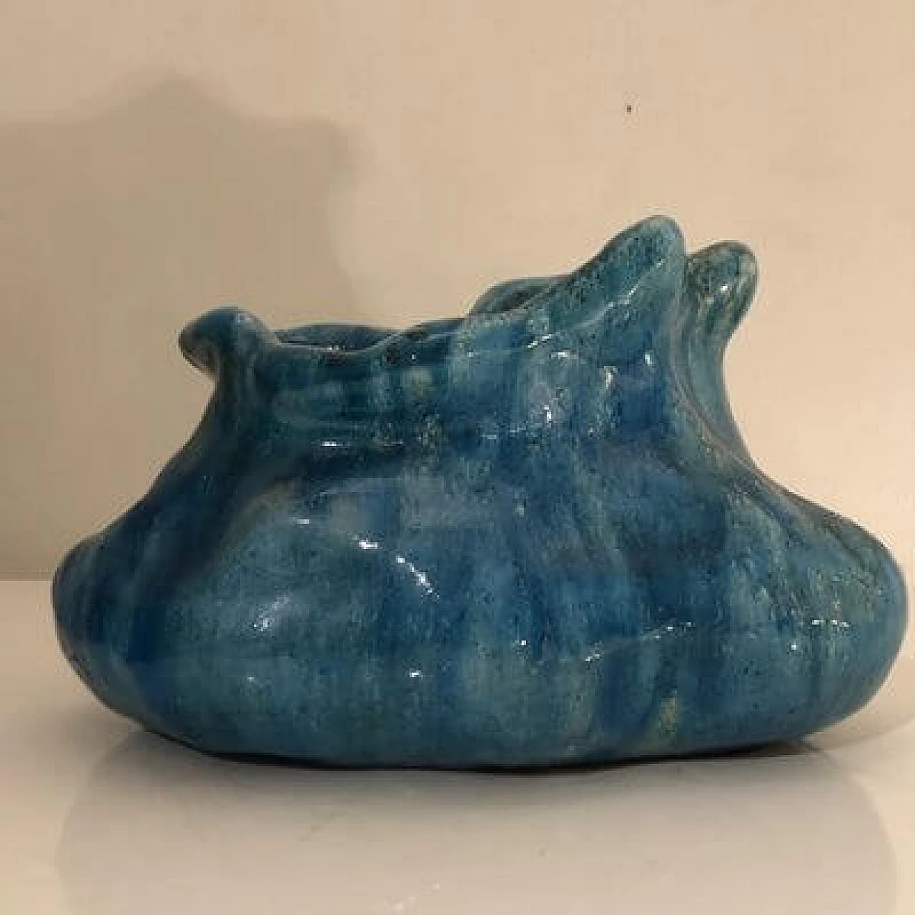 Blue ceramic vase by Marcello Fantoni, 1970s 1