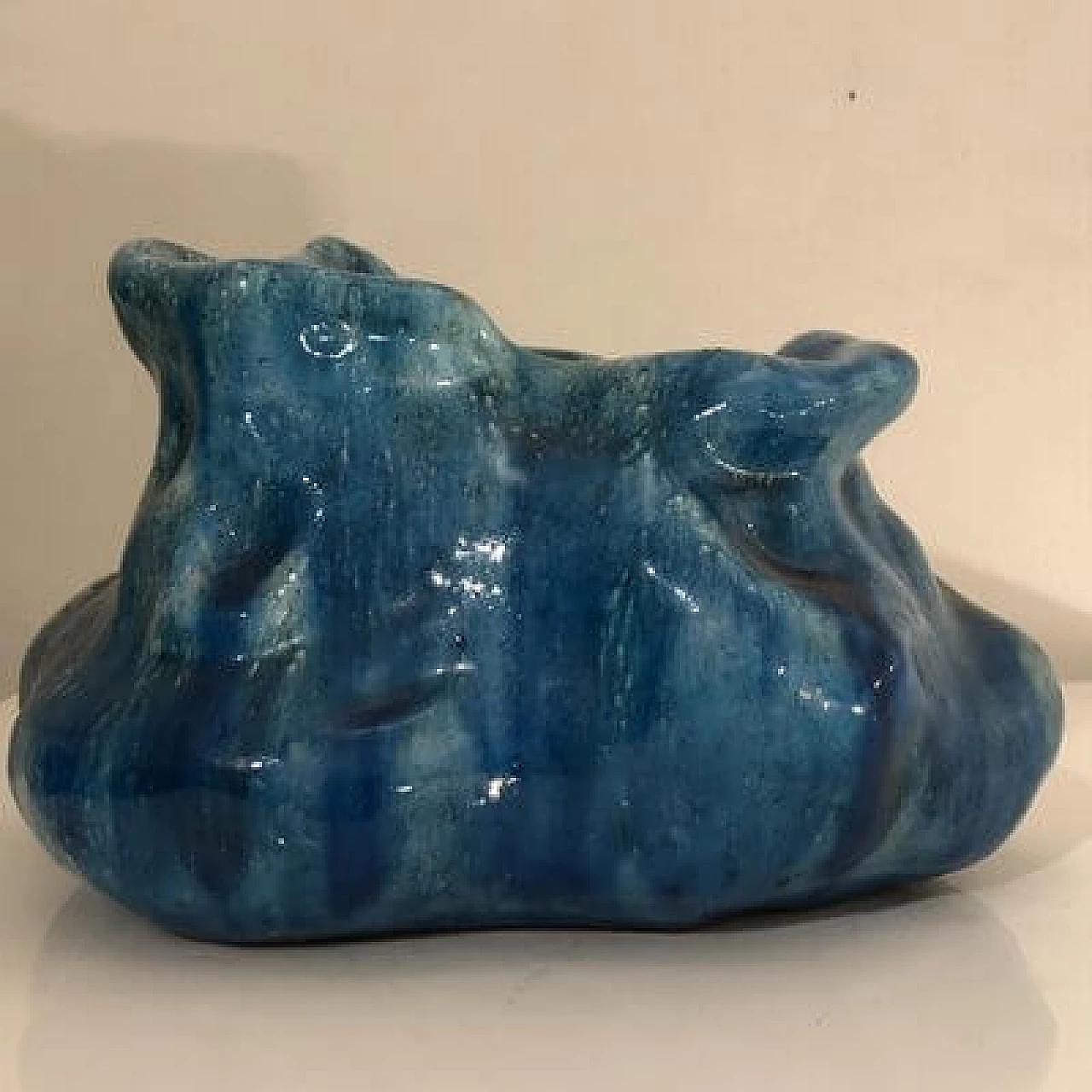 Blue ceramic vase by Marcello Fantoni, 1970s 2