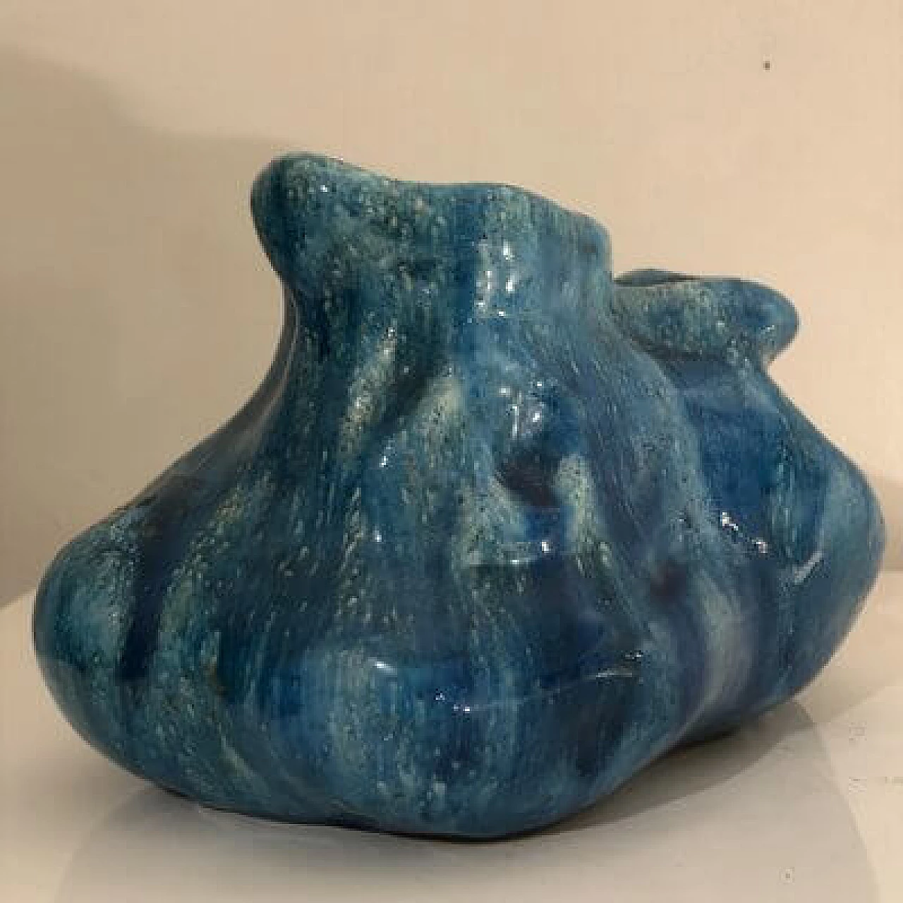 Blue ceramic vase by Marcello Fantoni, 1970s 7