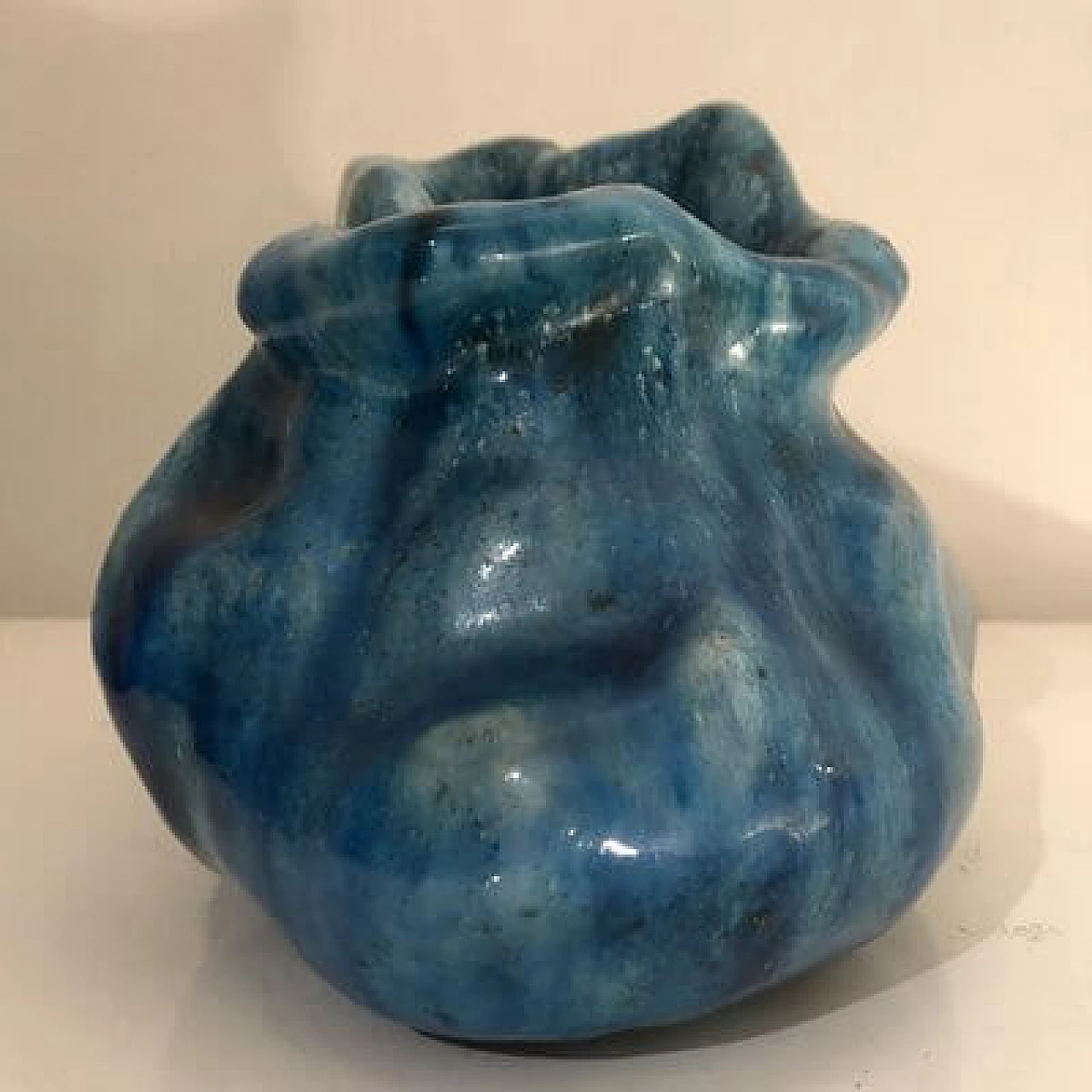 Blue ceramic vase by Marcello Fantoni, 1970s 9