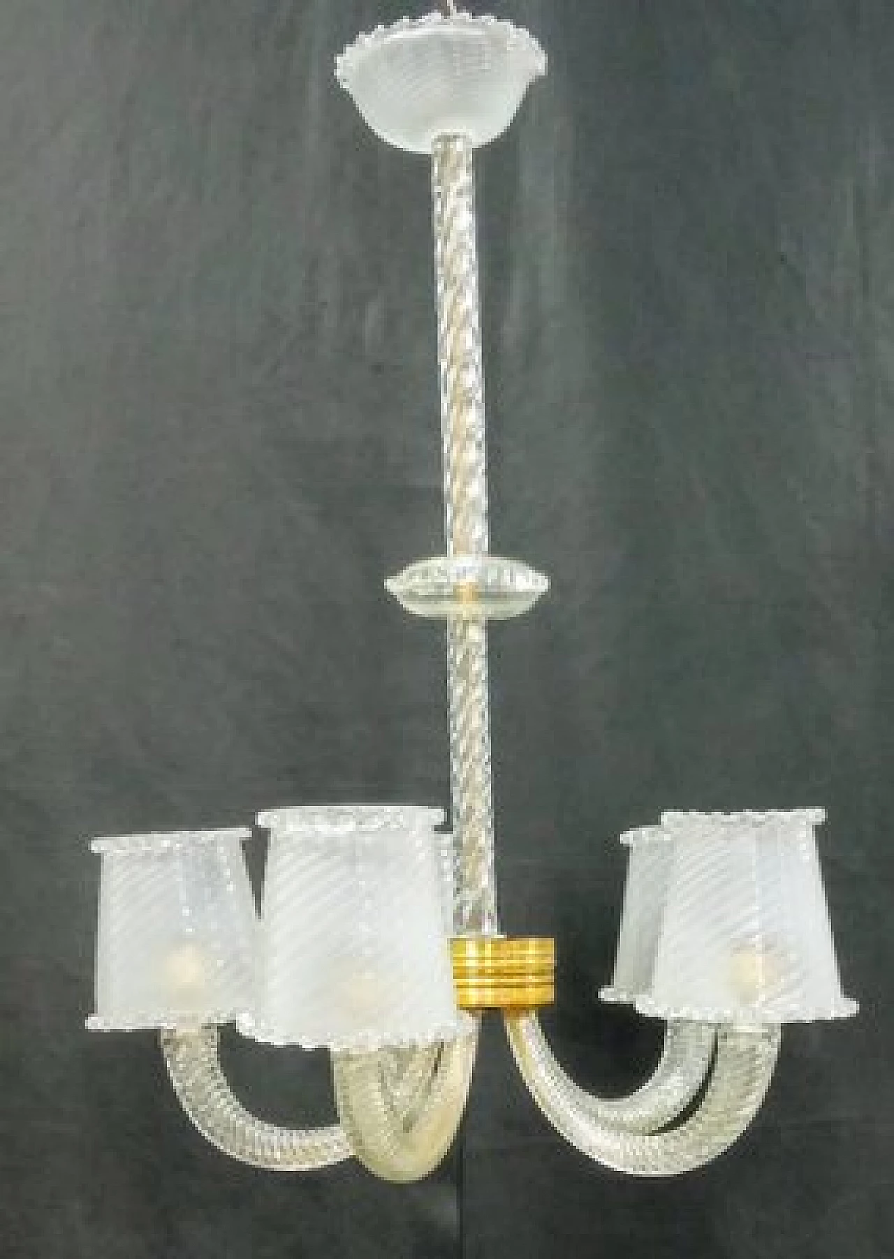 Murano glass chandelier by Ercole Barovier, 1940s 1