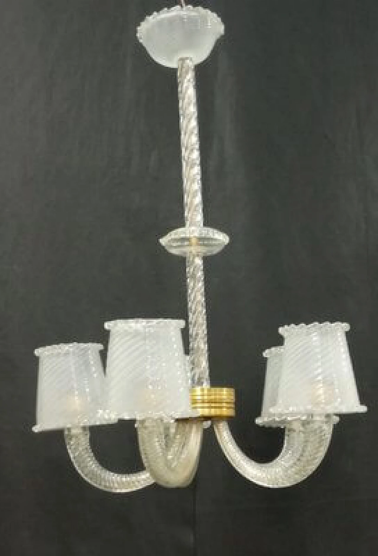 Murano glass chandelier by Ercole Barovier, 1940s 12