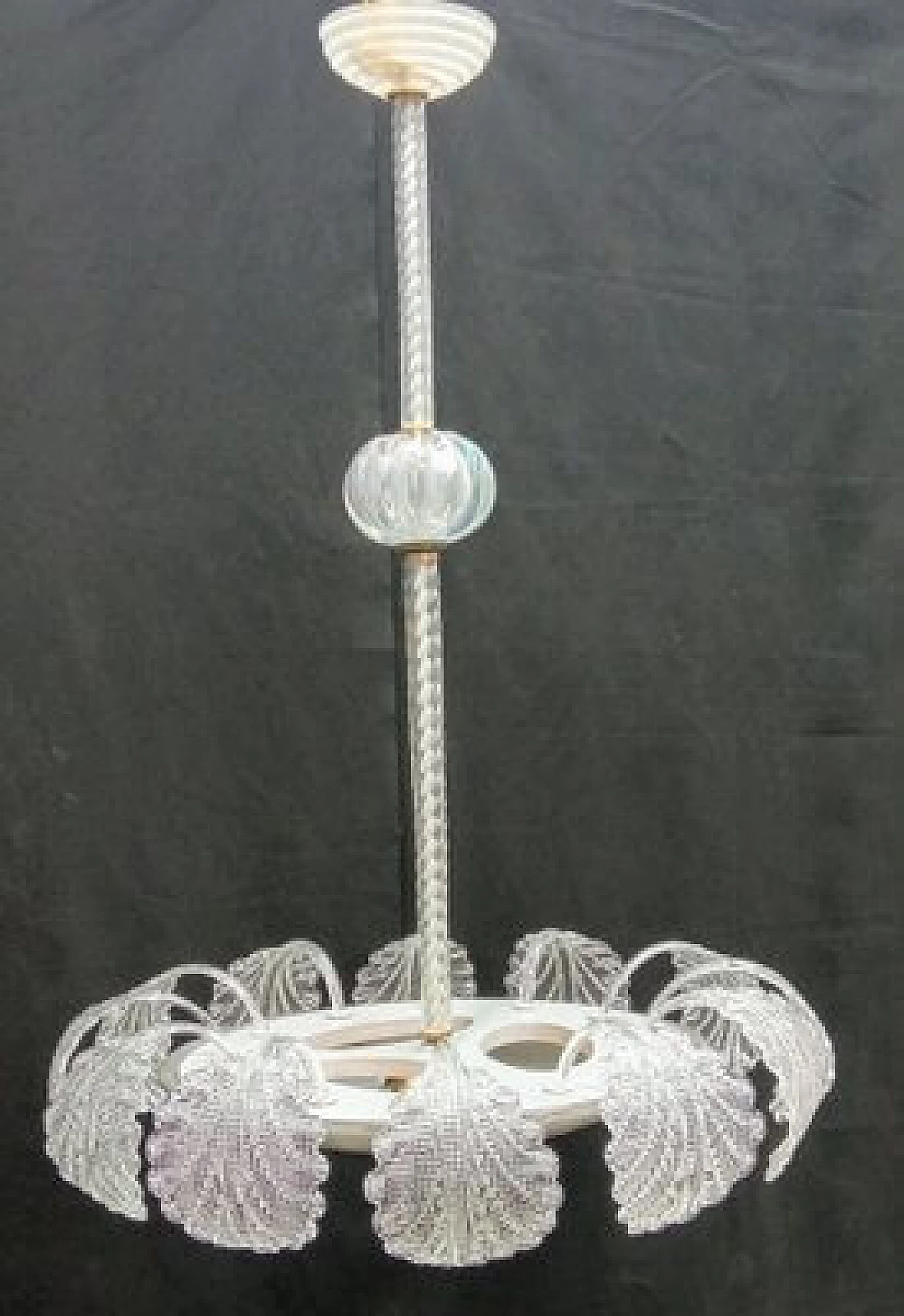 Murano glass chandelier with leaves by Barovier & Toso, 1940s 1