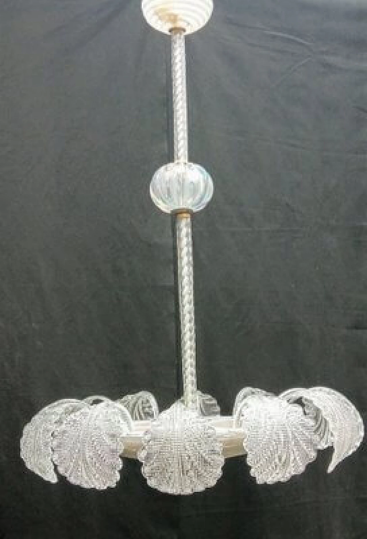 Murano glass chandelier with leaves by Barovier & Toso, 1940s 6