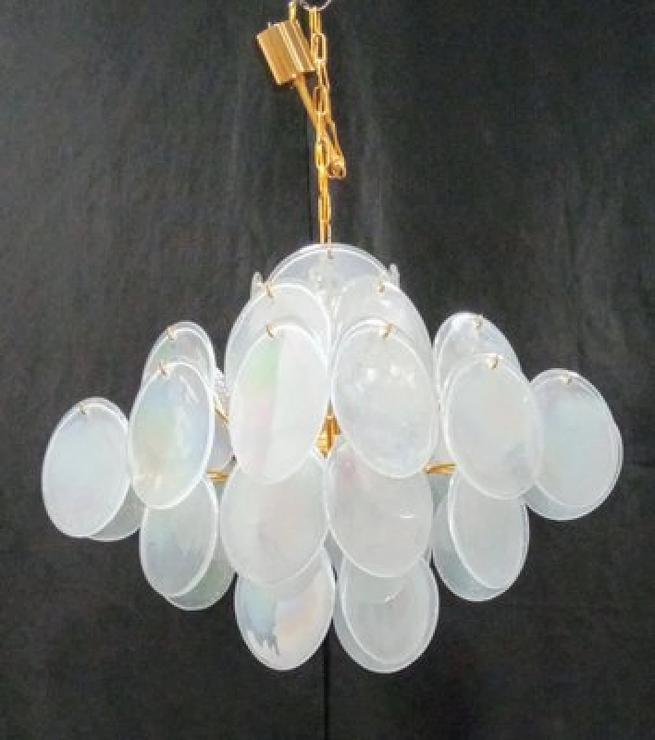 Murano glass disc chandelier, 1980s 1